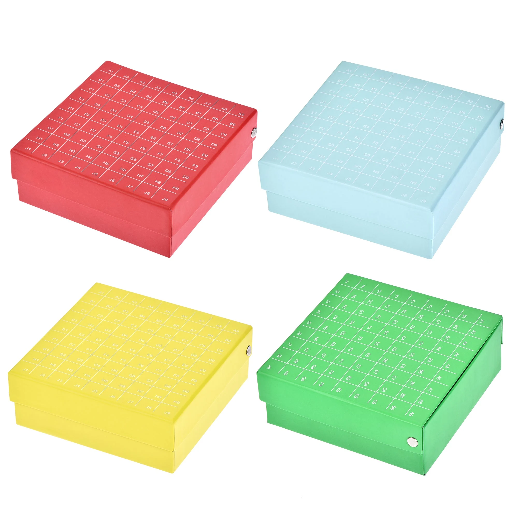 Freezer Tube Box 81 Places Rack for 1.8/2ml Microcentrifuge Tubes 4in1 Set