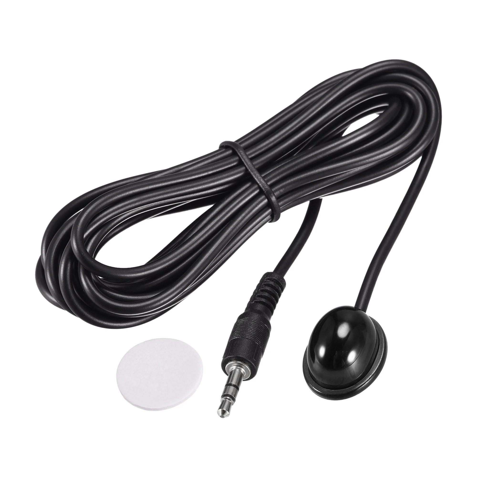 Uxcell IR Infrared Receiver Extender Cable 3.5mm Jack 9.8FT Long 26FT Receiving Distance Black Round Head