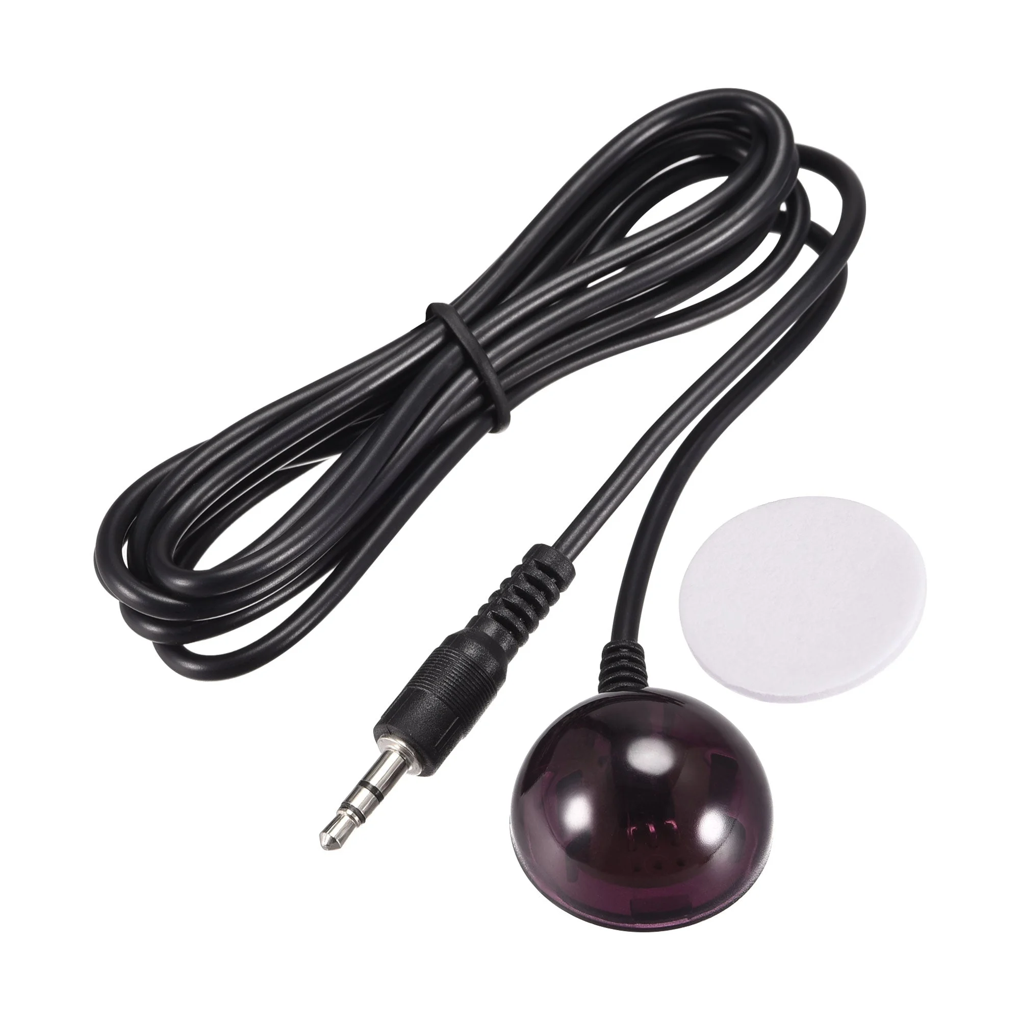 Uxcell IR Infrared Receiver Extender Cable 3.5mm Jack 4.9FT Long 26FT Receiving Distance Black Big Round Head