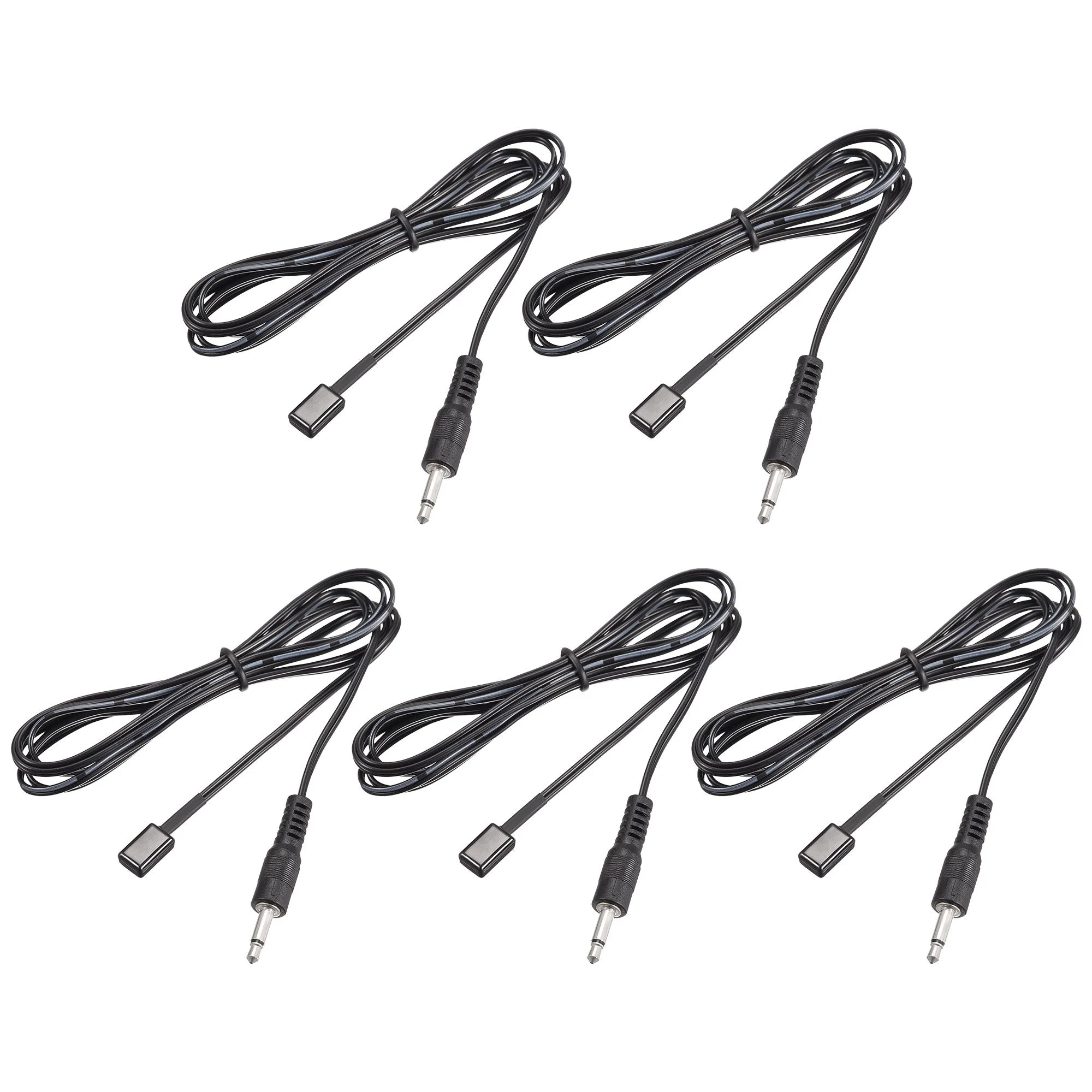 Uxcell IR Infrared Emitter Extension Cable 4.9ft Long 45 Degree Emission Angle 3.5mm Jack Single Black Head 5pcs