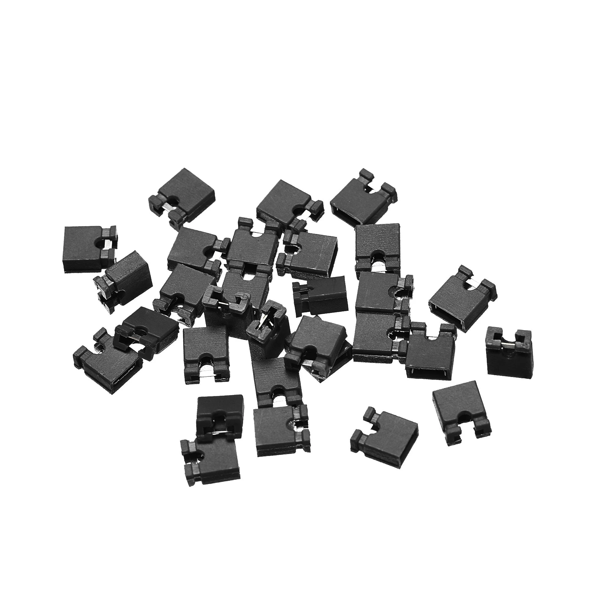 30pcs 2mm Standard Pin Header Jumper Cap Short Circuit Connection Cap Mini Micro Jumper Bridge Plug Black