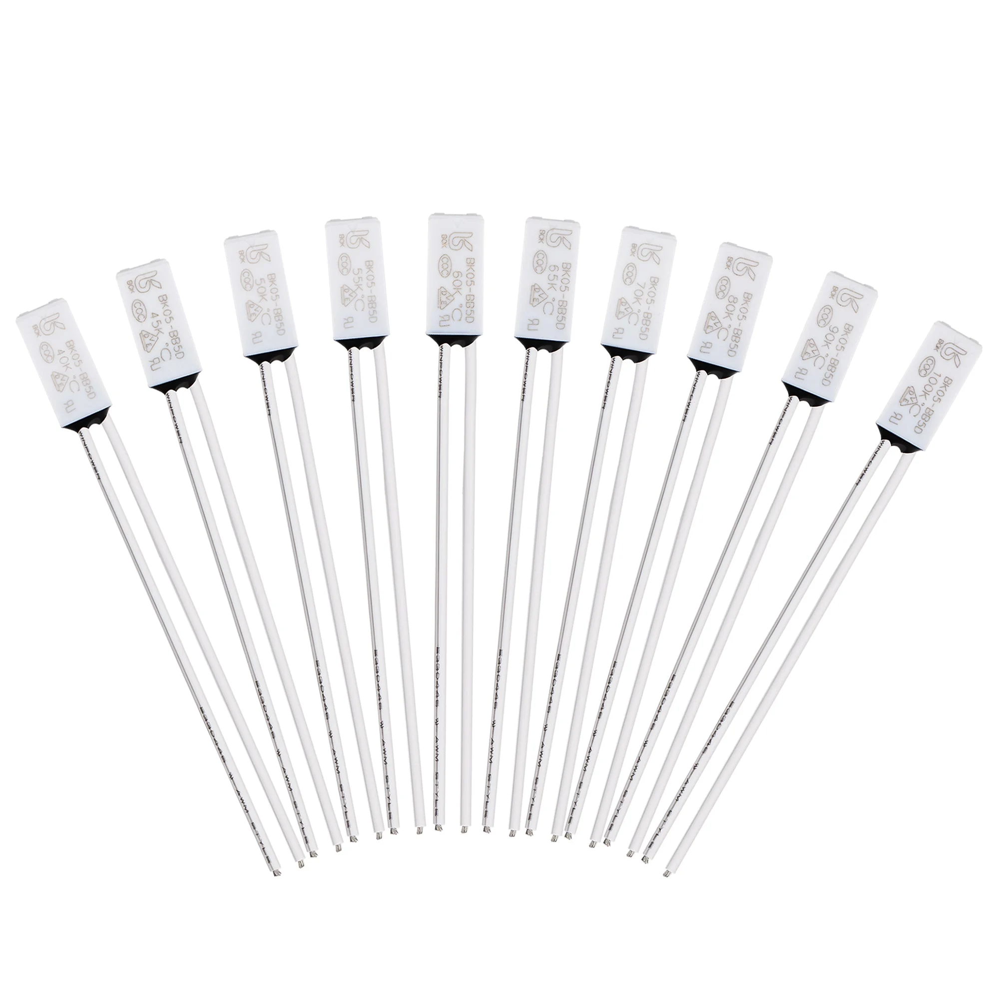 10pcs KSD9700 Thermostat Normally Open 40-100°C(104-212°F) N.O Temperature Control Switch Assortment Kit