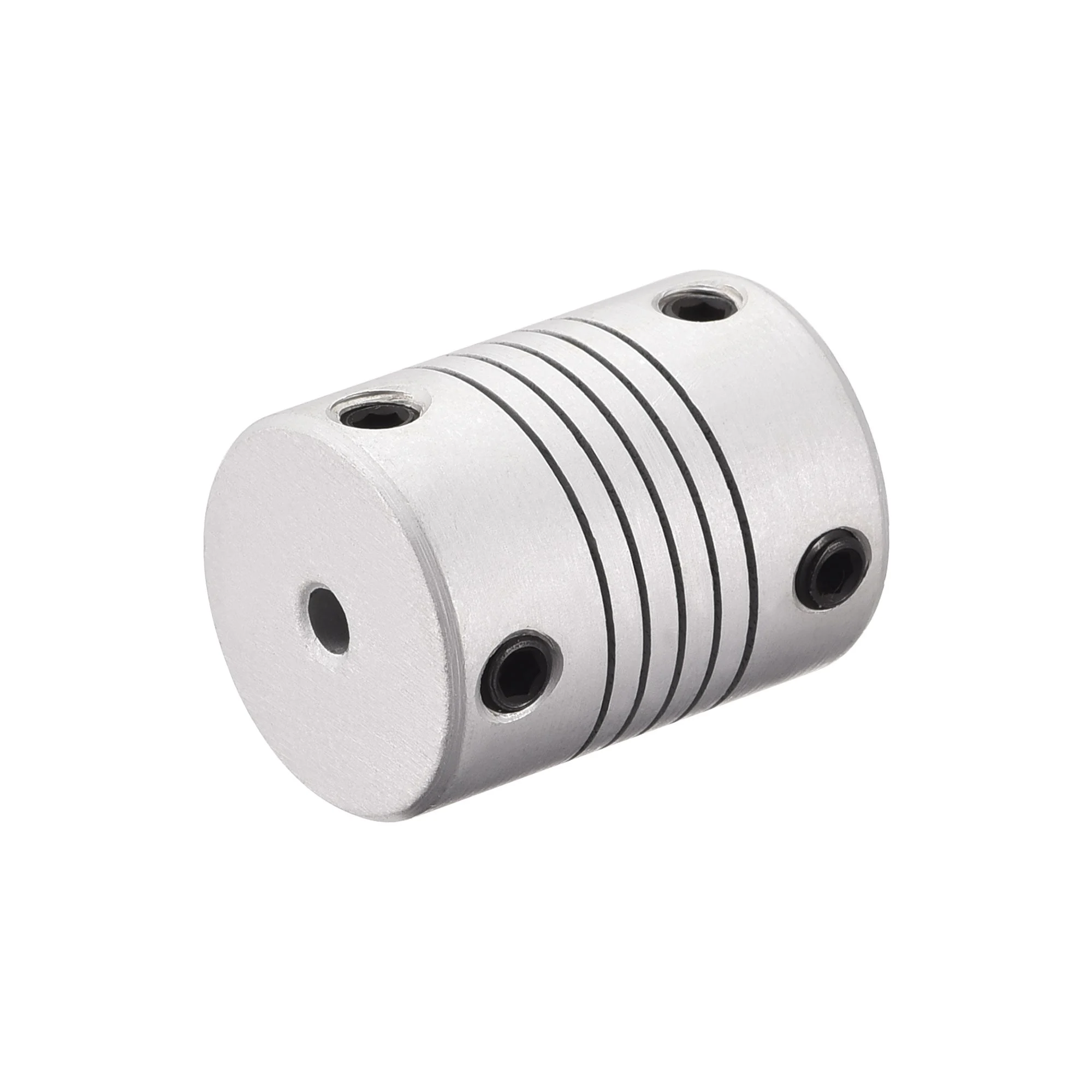 3mm to 6.35mm Aluminum Alloy Shaft Coupling Flexible Coupler L25xD19 Silver