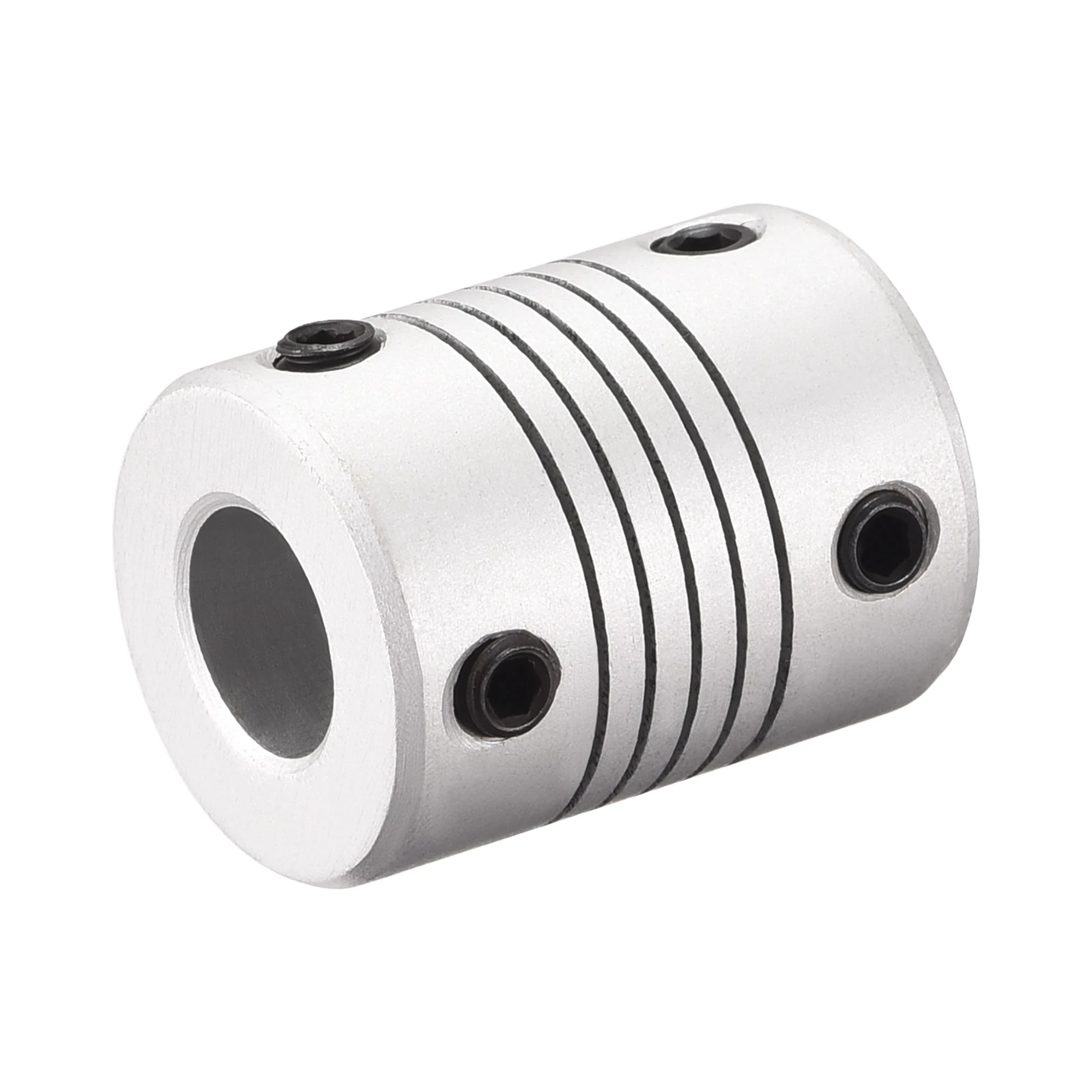 9mm to 10mm Aluminum Alloy Shaft Coupling Flexible Coupler L25xD19 Silver