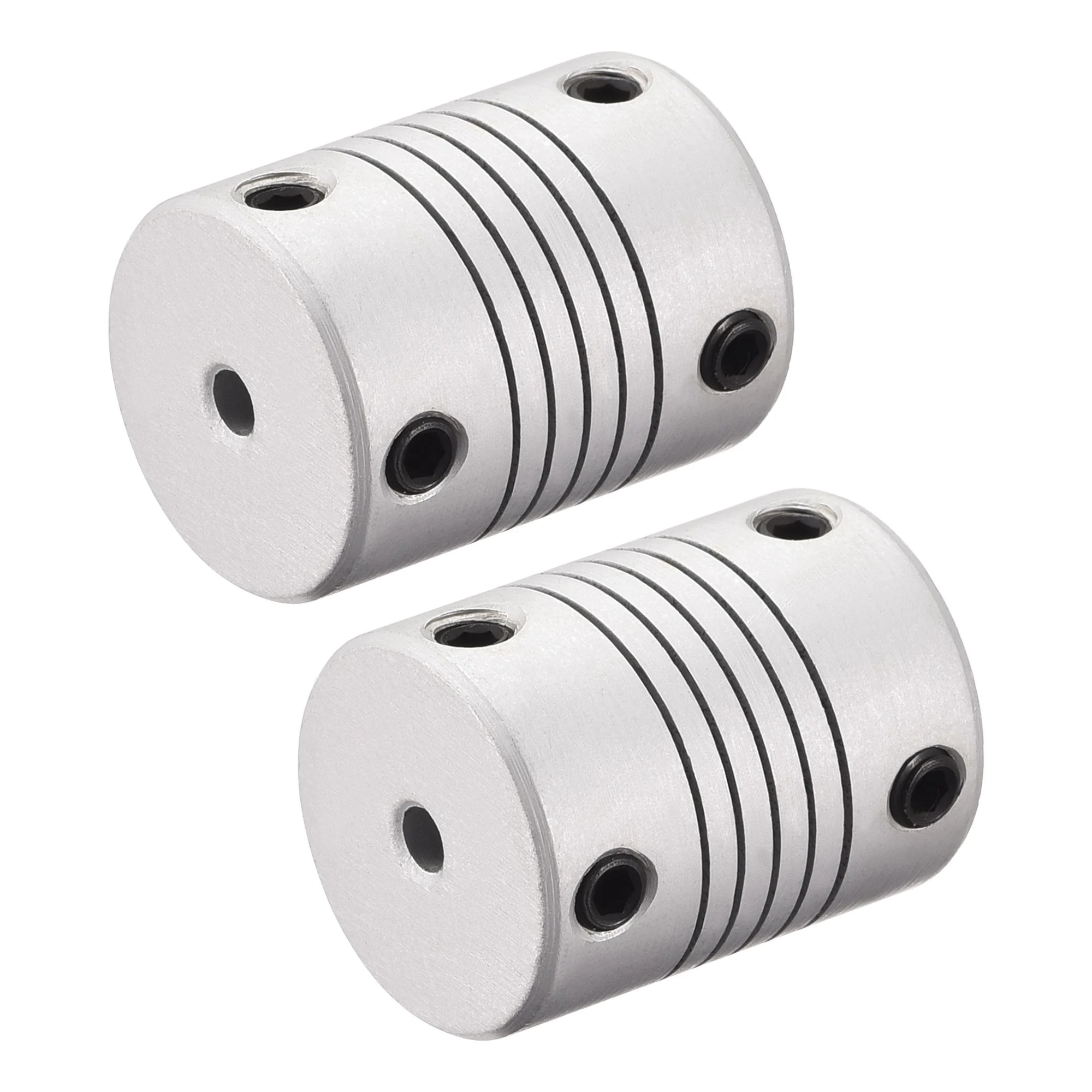 3mm to 3mm Aluminum Alloy Shaft Coupling Flexible Coupler L25xD19 Silver,2pcs