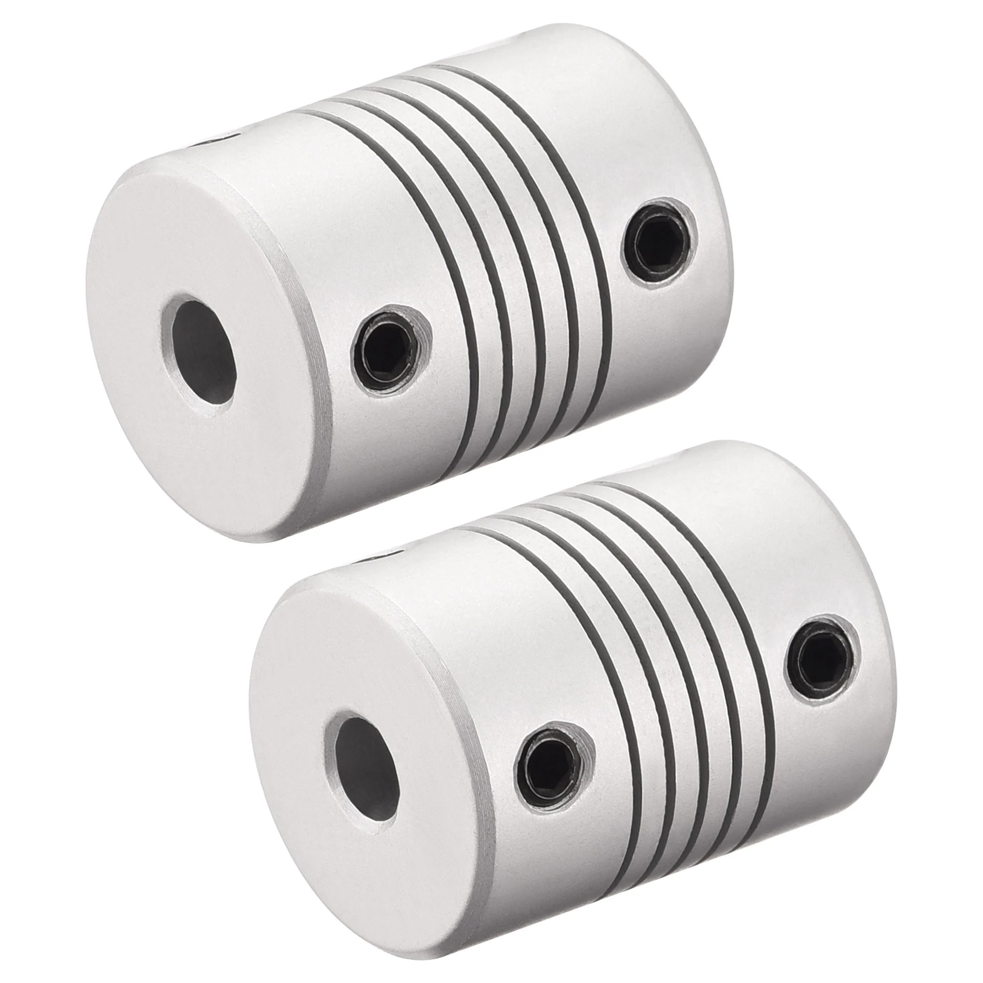 5mm to 9mm Aluminum Alloy Shaft Coupling Flexible Coupler L25xD19 Silver,2pcs