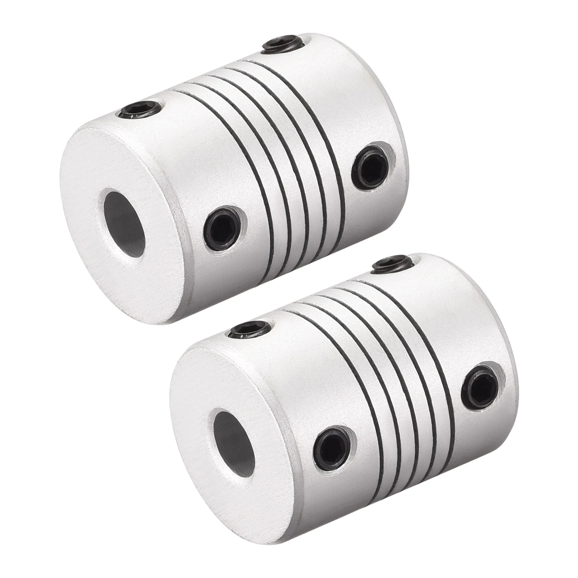 6mm to 7mm Aluminum Alloy Shaft Coupling Flexible Coupler L25xD19 Silver,2pcs