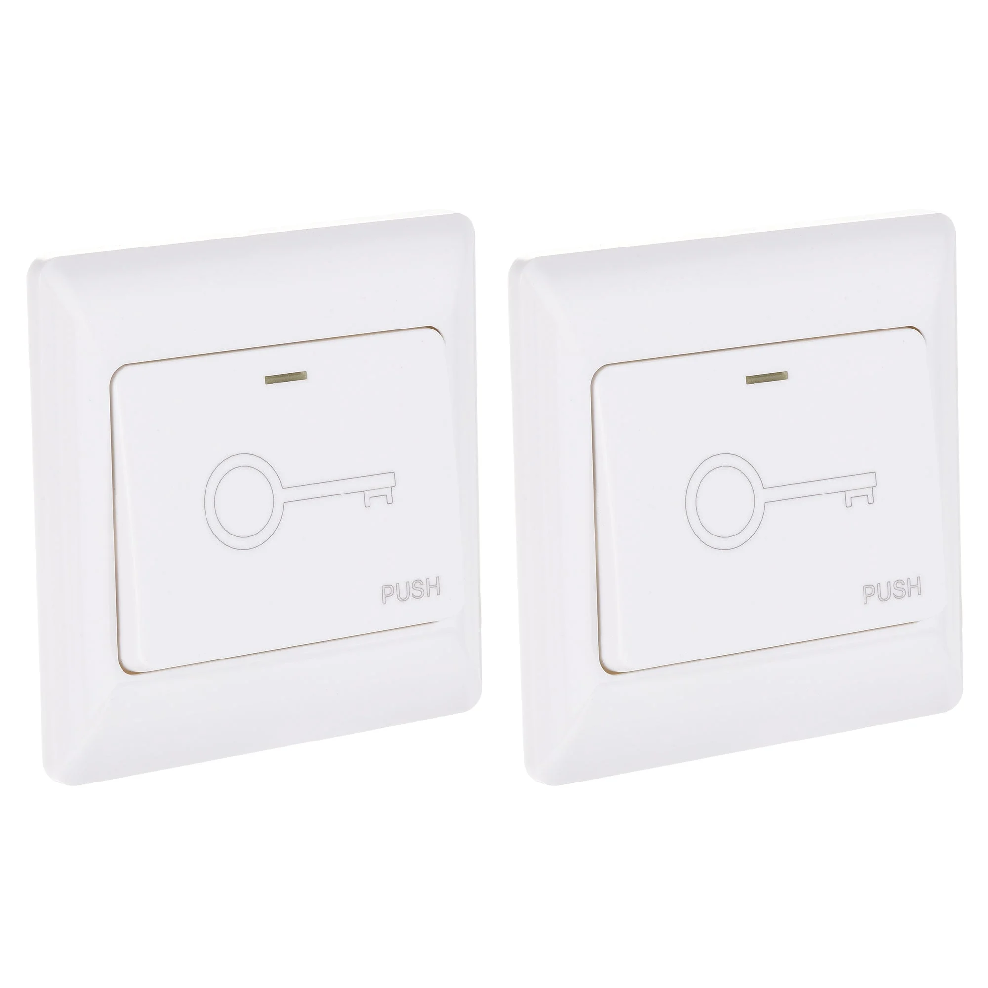 Uxcell Push Button Release Switch Door Access Control System PC Panel 86mm x 86mm DC 12V 1A White 2 Pcs