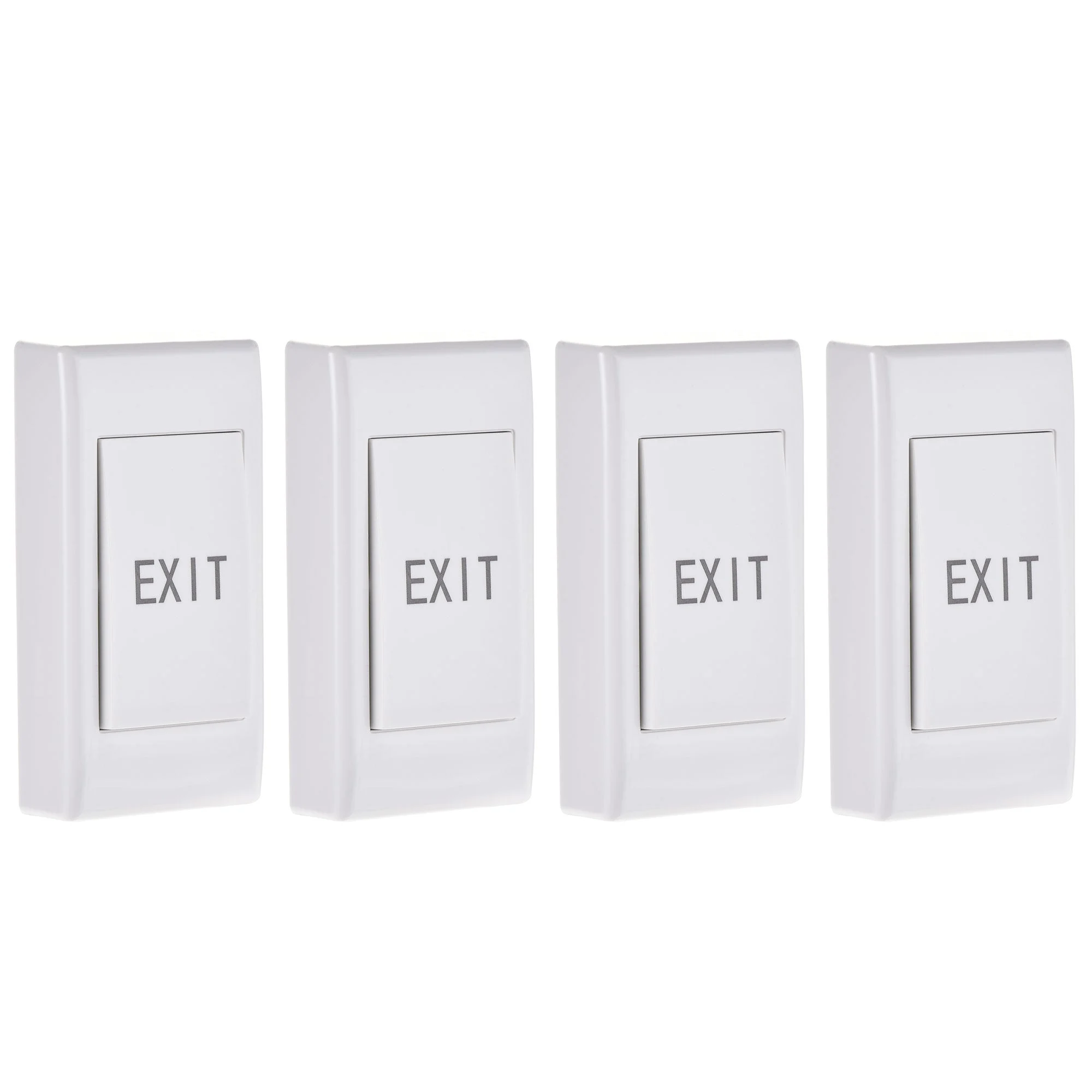 Uxcell Push to Exit Button Release Switch Door Access Control System PC Panel 86mm x 43mm DC 12V 3A White 4 Pcs