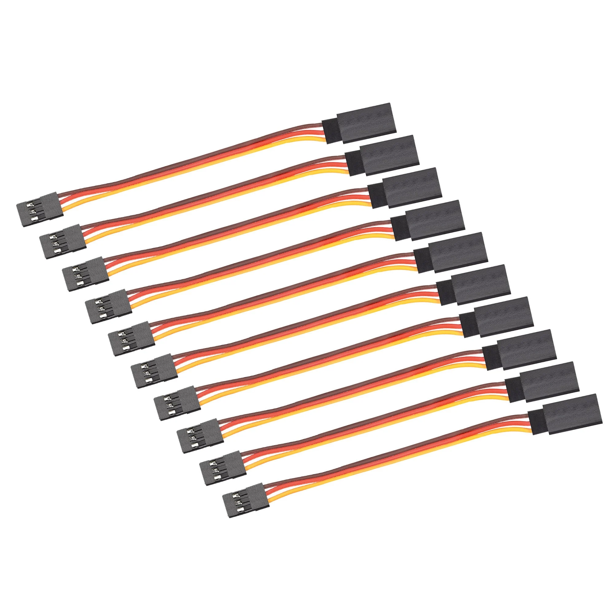 Uxcell 10pcs 3-Pin Servo Extension Cable Cord Connectors Lead Wire Male to Female 60-Cores Servo Receiver Wire