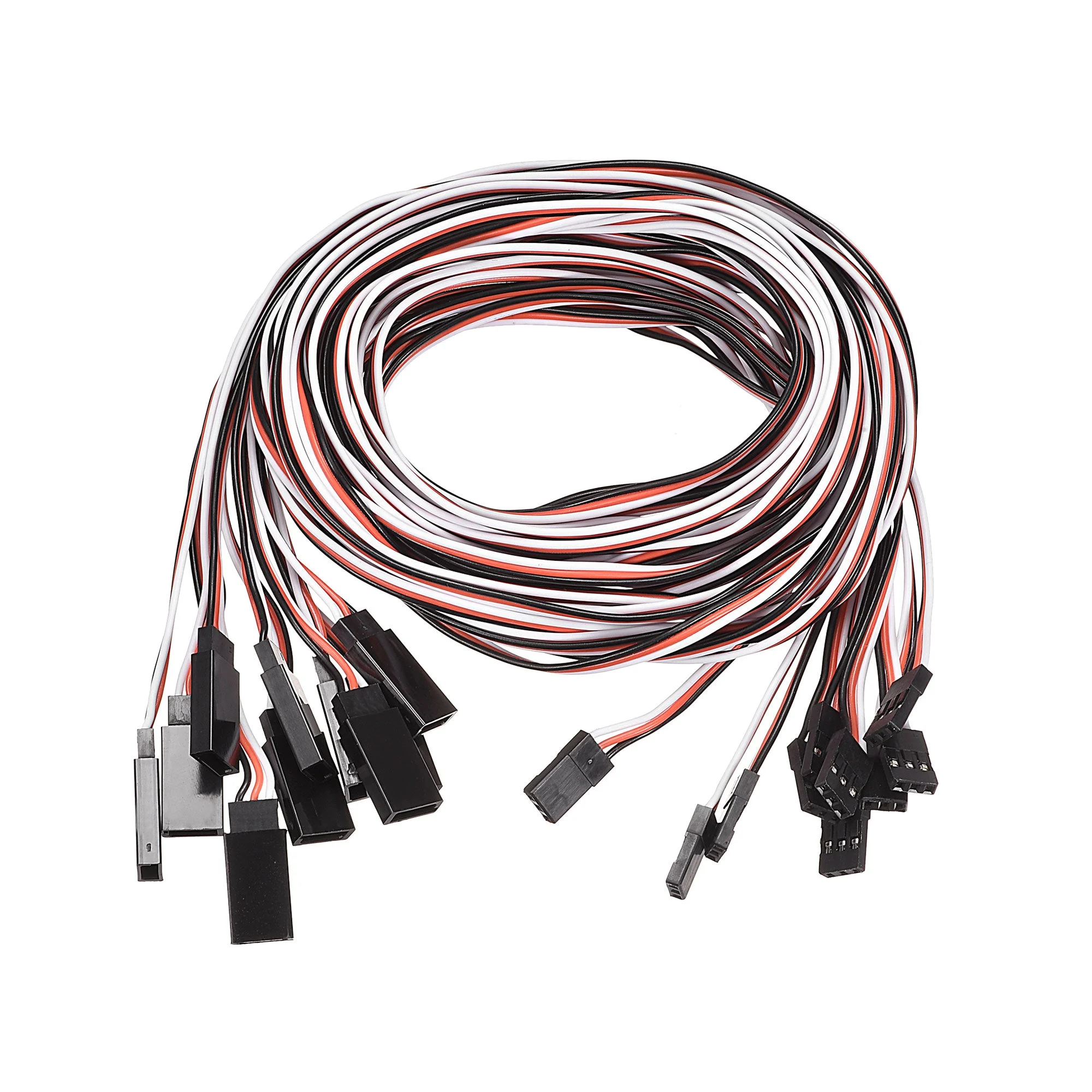 Uxcell 10pcs 3-Pin Servo Extension Cable Cord Connector Lead Wire Male to Female 22AWG 30-Cores Servo Receiver Wire