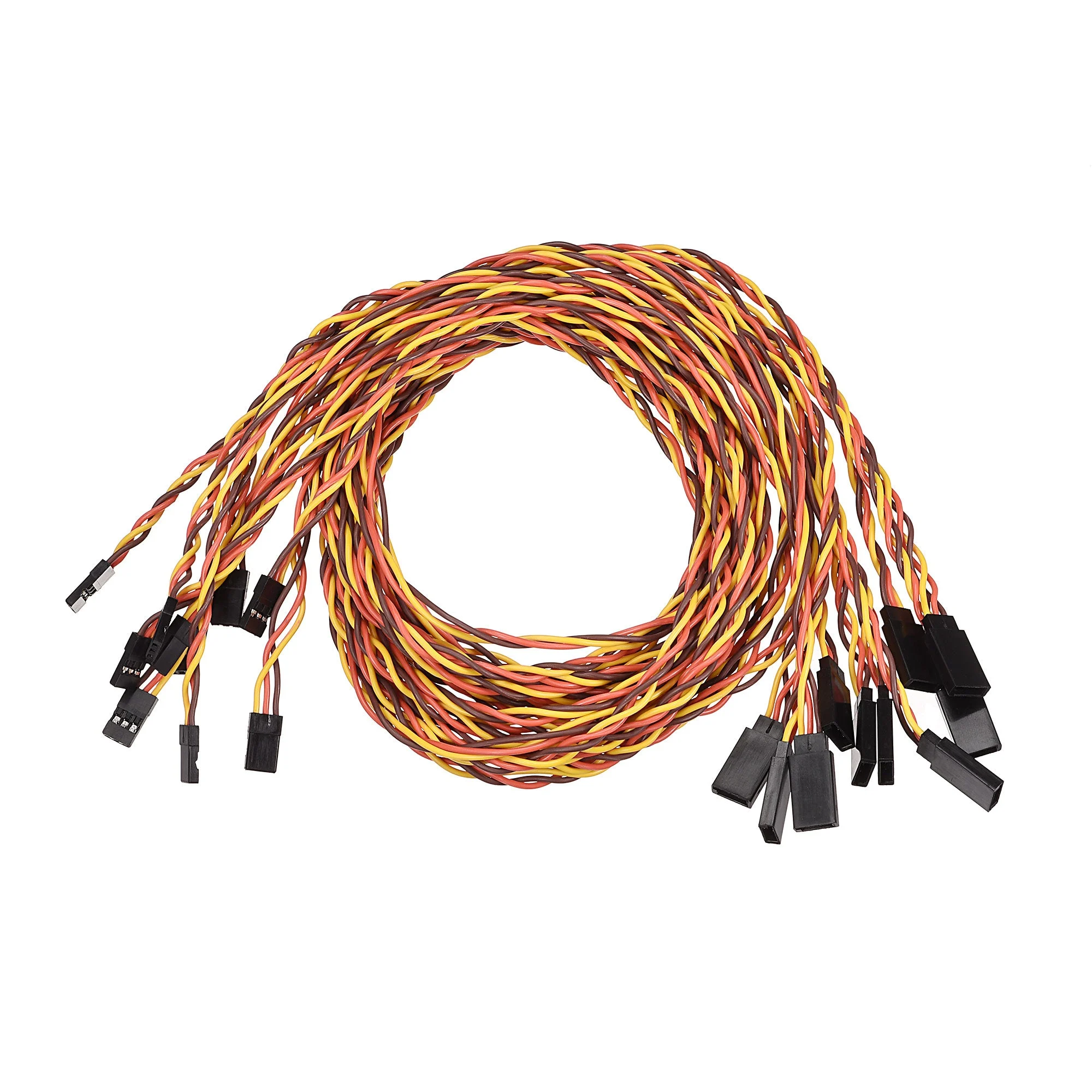 Uxcell 10pcs 3-Pin Servo Extension Cable Cord Connector Twist Wire Male to Female 22AWG 60-Cores Servo Receiver Wire