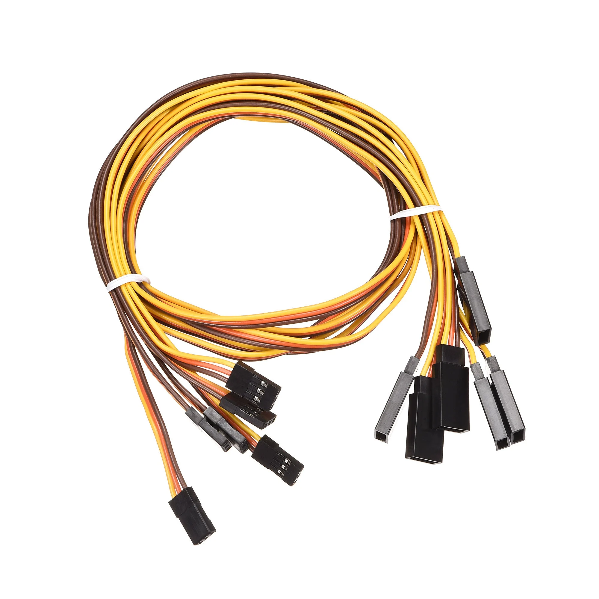 Uxcell 6pcs 3-Pin Servo Extension Cable Cord Connectors Lead Wire Male to Female 22AWG 60-Cores Servo Receiver Wire