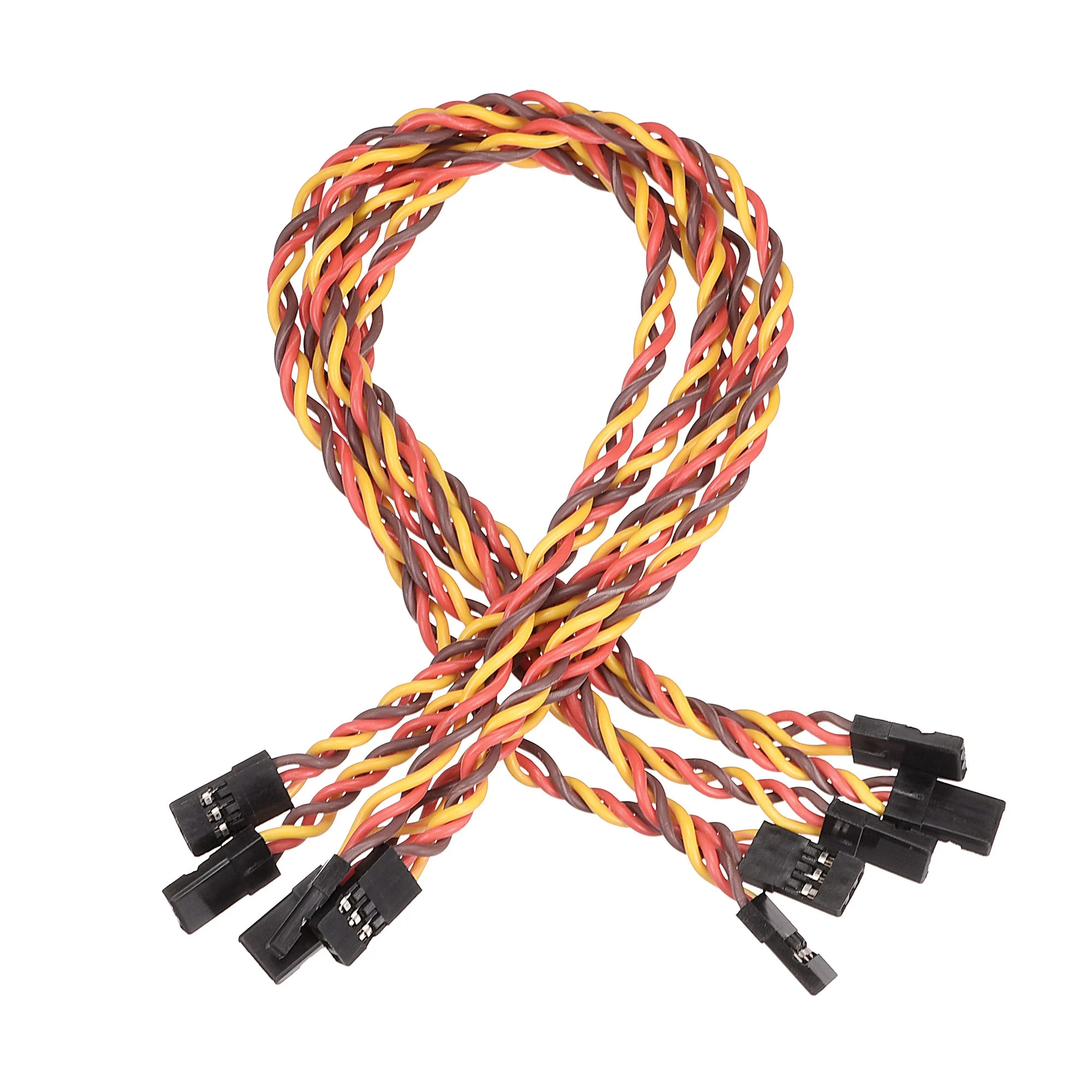 Uxcell 5pcs 3-Pin Servo Extension Cable Cord Connectors Lead Wire Male to Male 22AWG 60-Cores Servo Receiver Wire