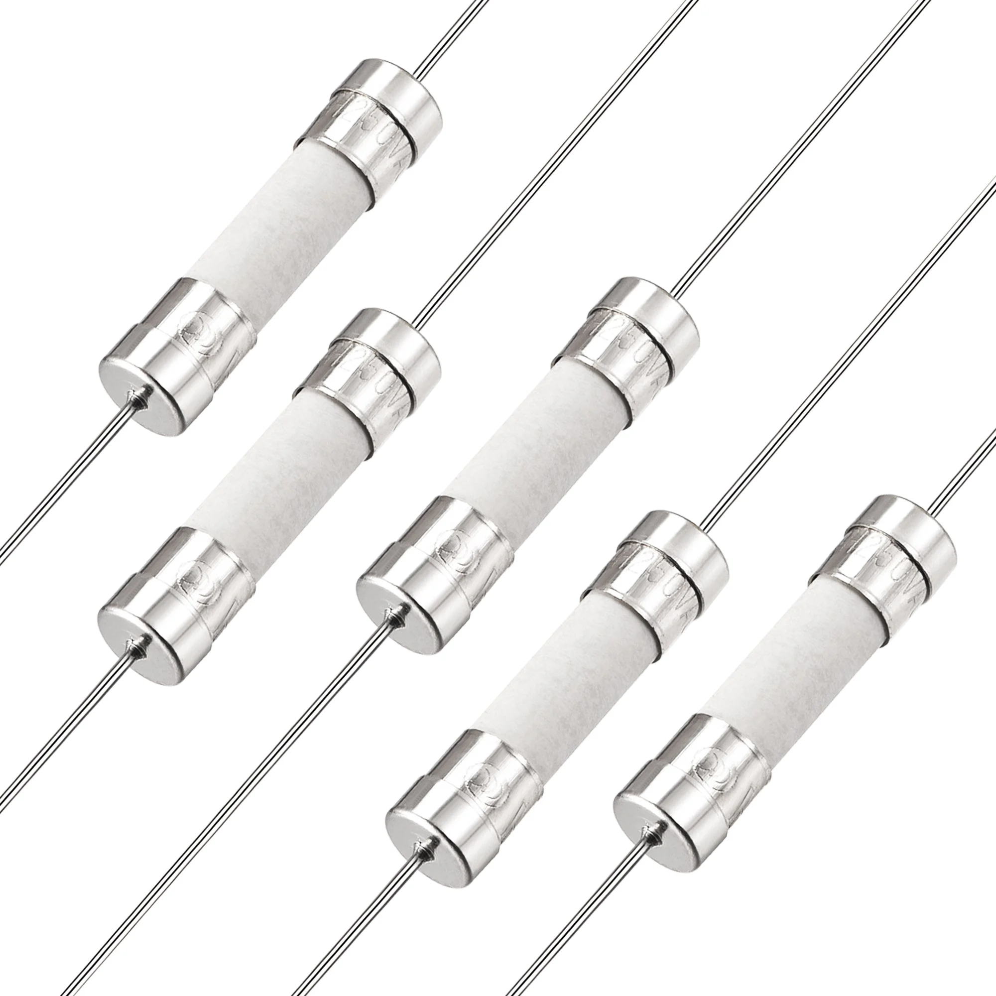 Fast Blow Fuse Lead Wire Ceramic Fuses 5mm x 20mm 250V F1A 5Pcs