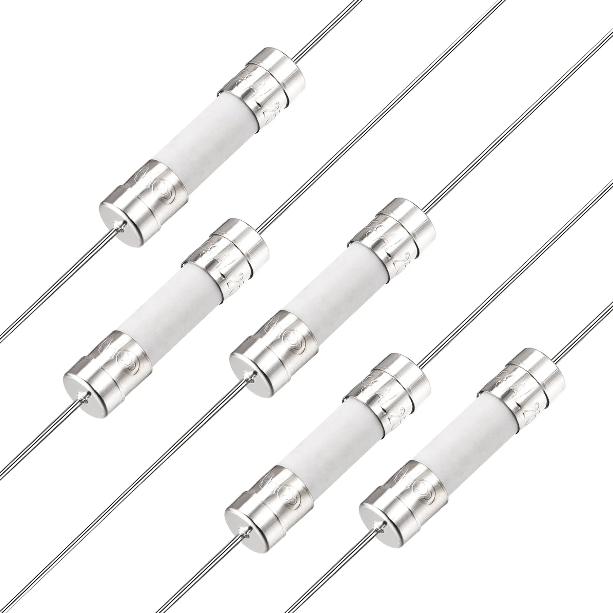Fast Blow Fuse Lead Wire Ceramic Fuses 5mm x 20mm 250V F8A 5Pcs