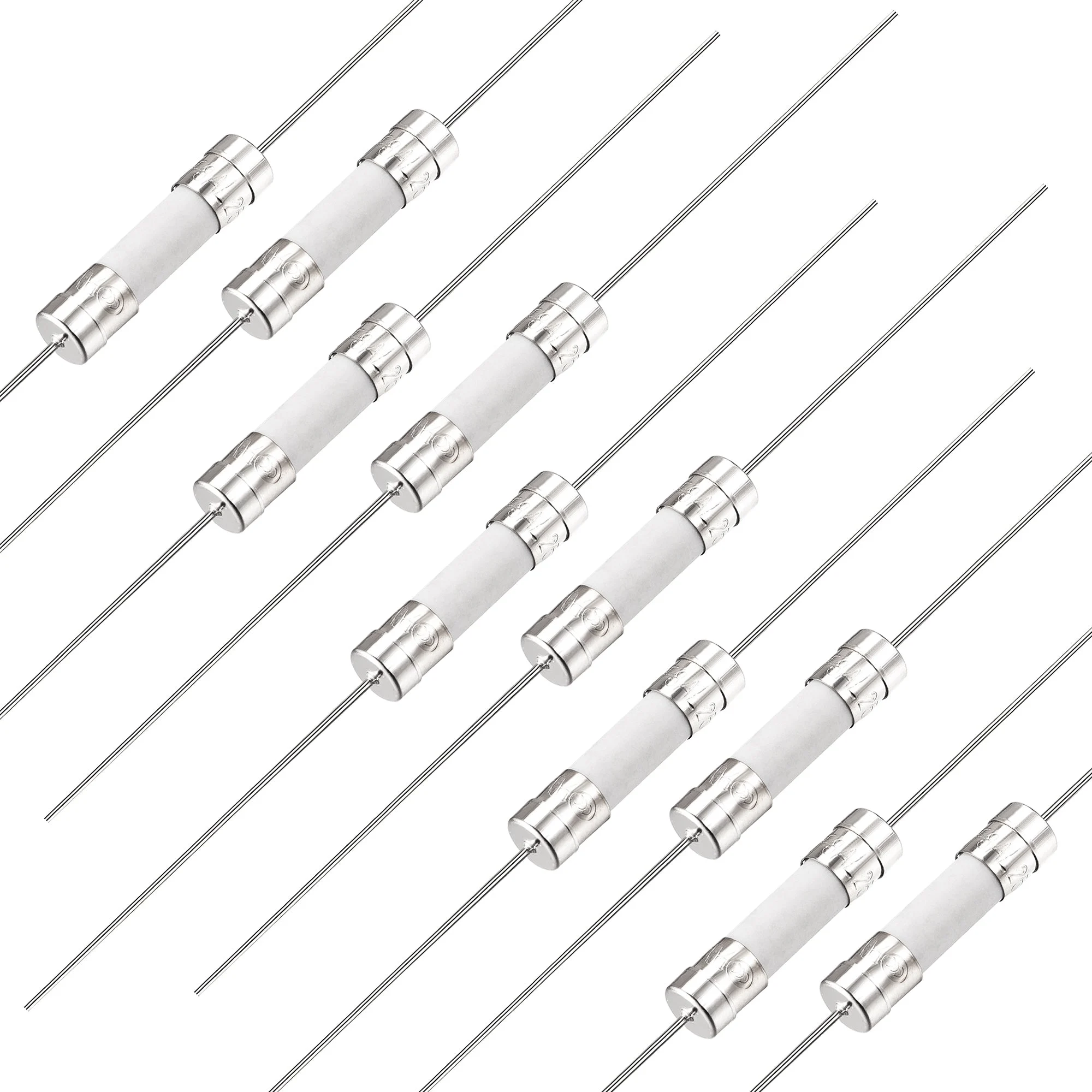 Fast Blow Fuse Lead Wire Ceramic Fuses 5mm x 20mm 250V F8A 10Pcs