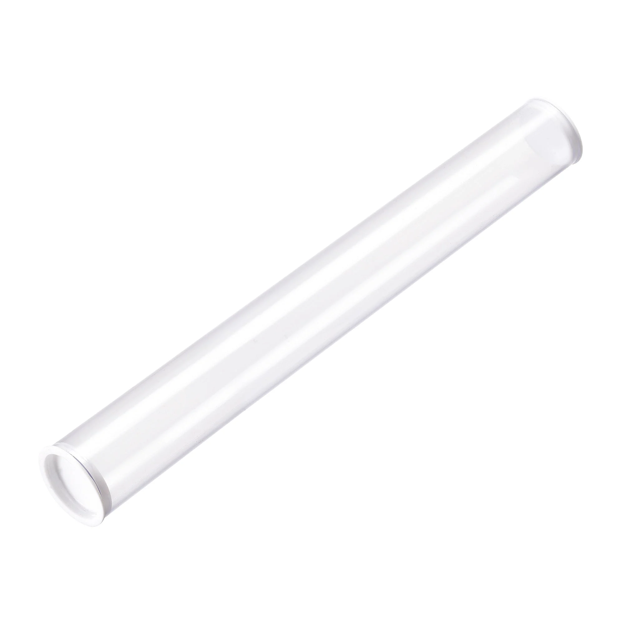 Polycarbonate Rigid Round Clear Tubing 26mm(1 Inch)IDx28mm(1.1 Inch)ODx300mm(11.8 Inch) Length Plastic Storage Transparent Tube with White Lids