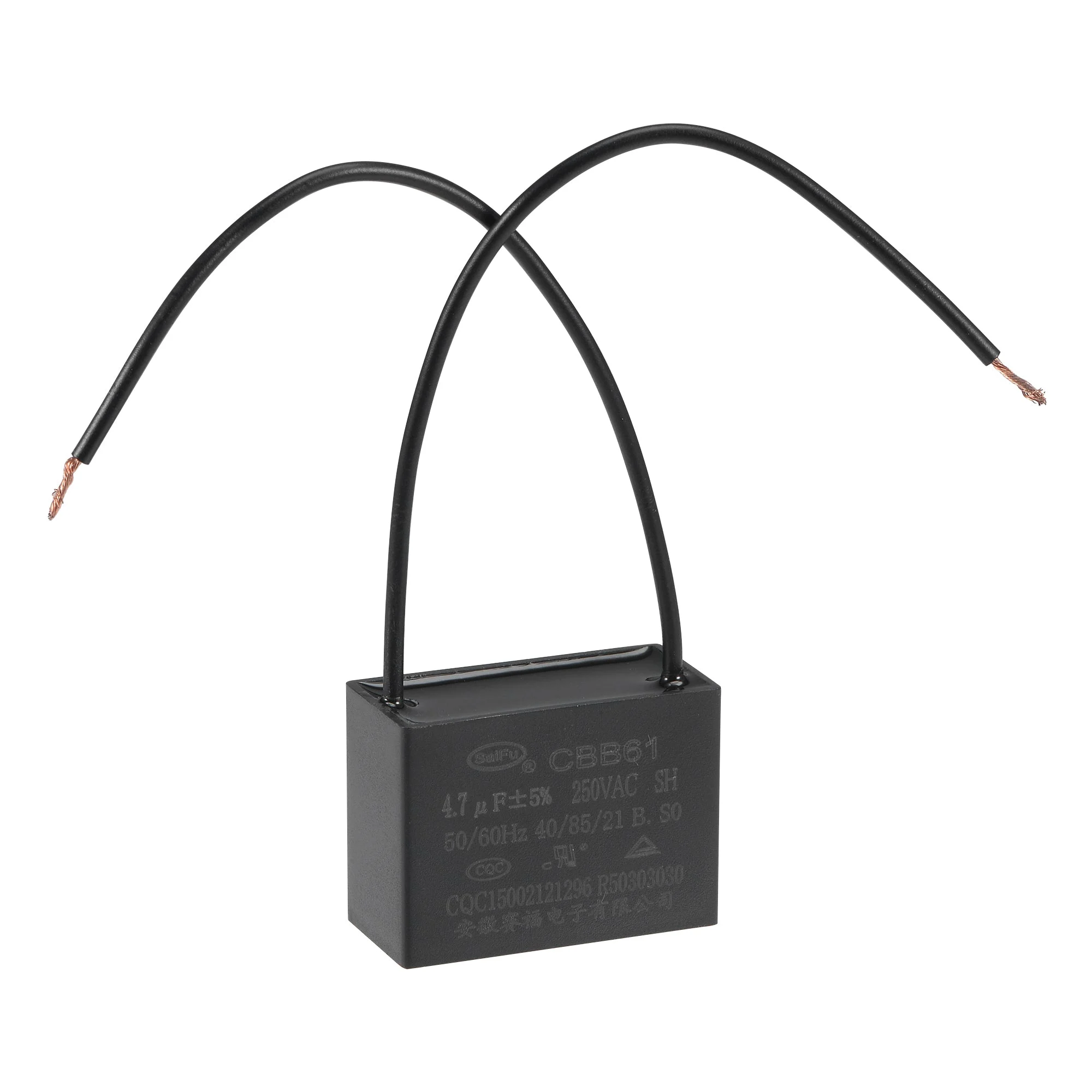 Ceiling Fan Capacitor CBB61 4.7uF 250V AC 2 Wires Metallized Polypropylene Film Capacitor 38x28x18mm for Electric Fan Pump Motor Generator