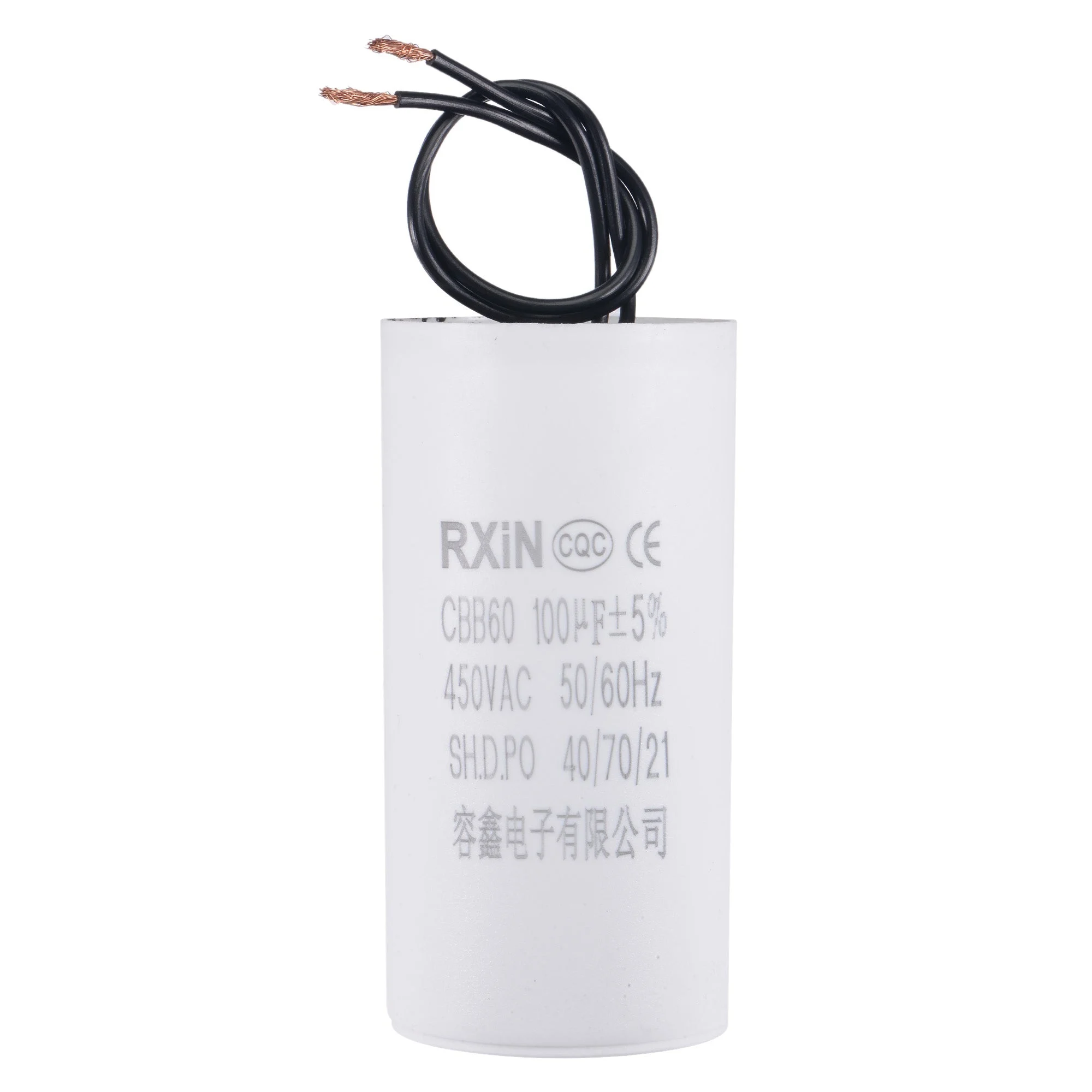 CBB60 Run Capacitor 100uF 450V AC 2 Wires 50/60Hz Cylinder 120x60mm for Air Compressor Water Pump Motor