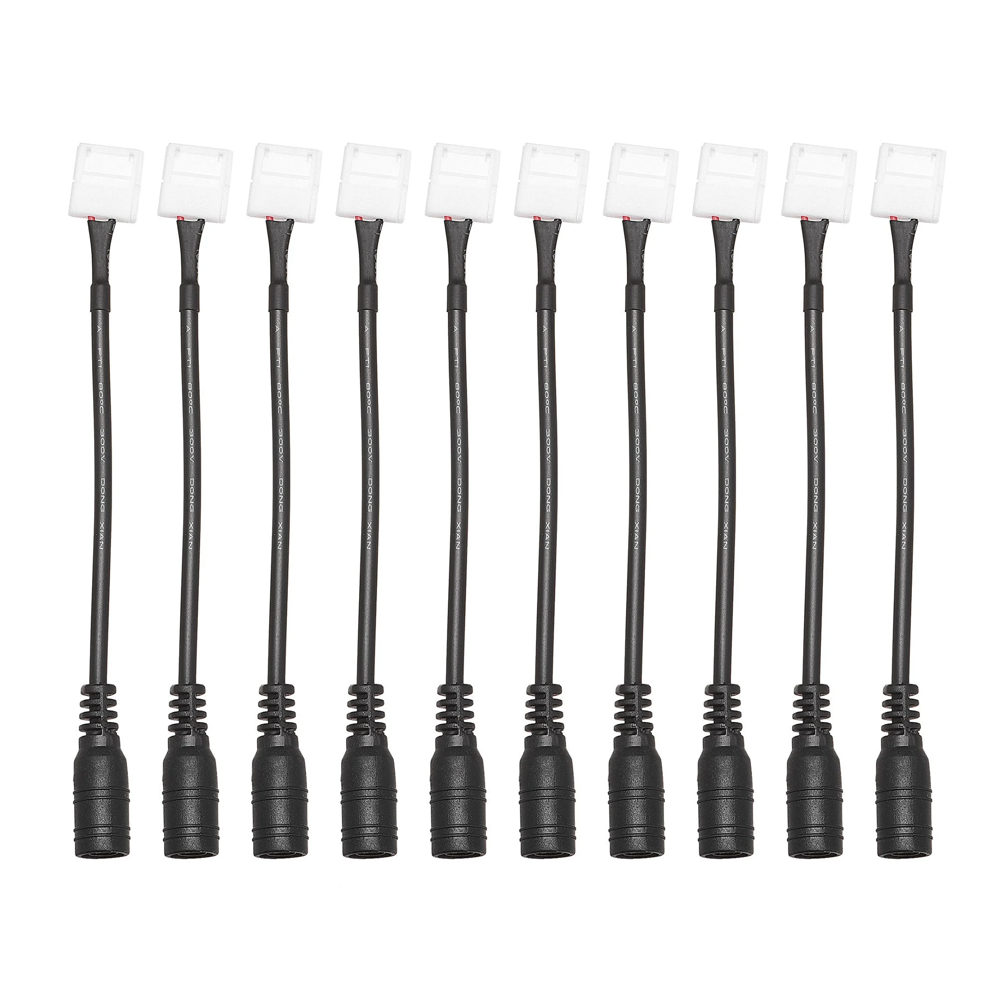 Uxcell Solderless Gapless Connector to DC Female Connector 10Pcs for 2Pin 10mm Wide 3528 2835 Single Color LED Lights