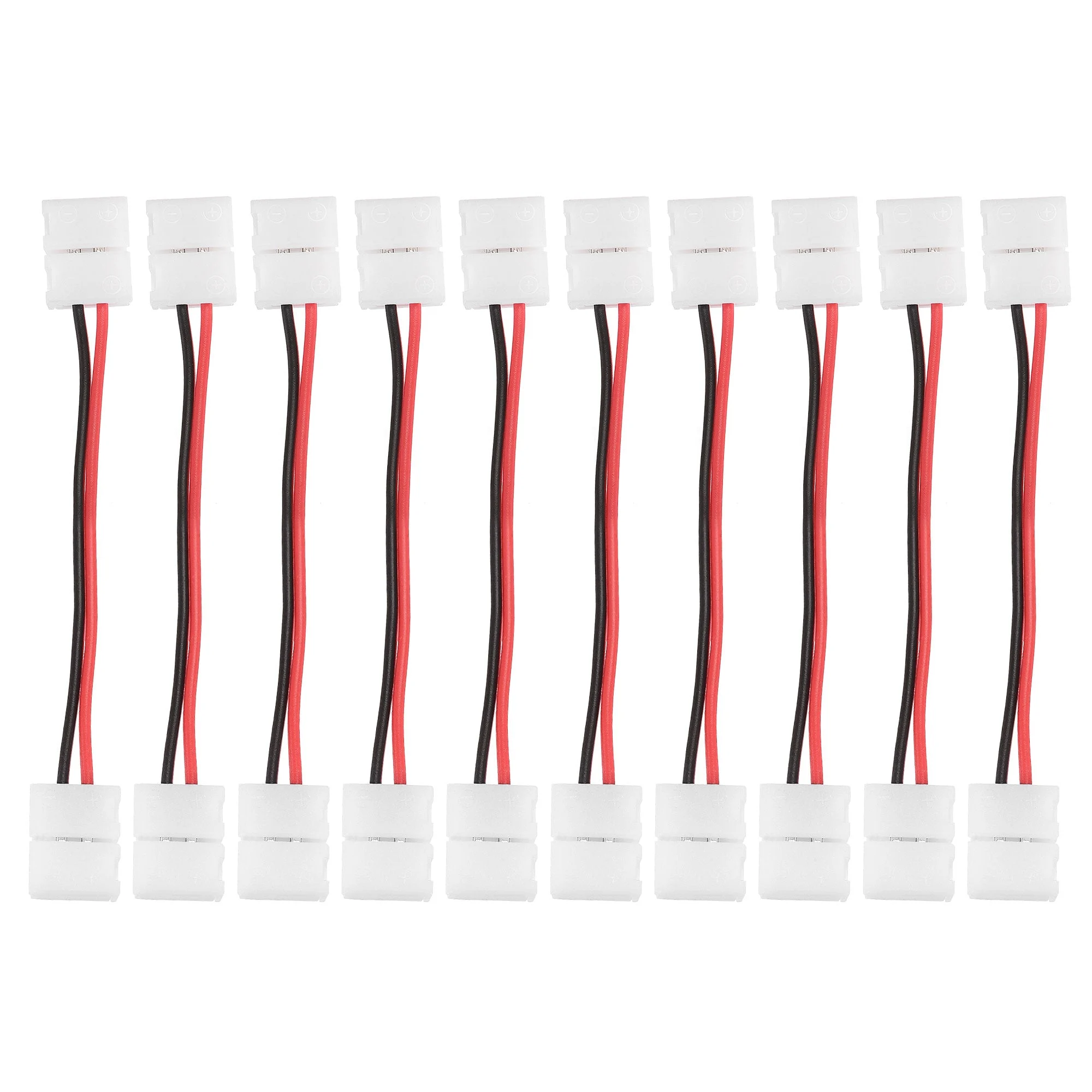 Uxcell 2 Pin 10mm Solderless Strip to Strip Jumper Cable for 3528 5050 Single Color LED Lights 10Pcs