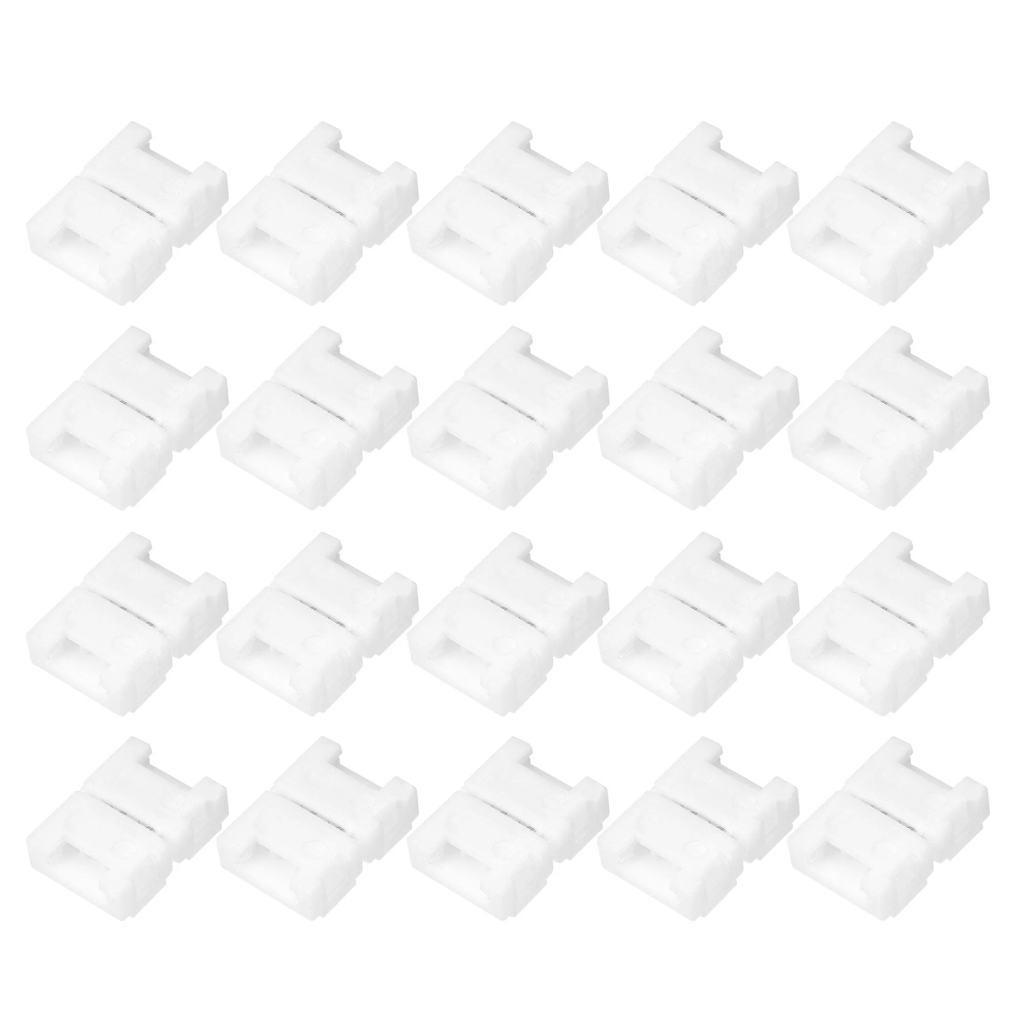 Uxcell 2 Pin 8mm Solderless Gapless Strip Light Connector for 3528 Single Color LED Strip Lights 20Pcs