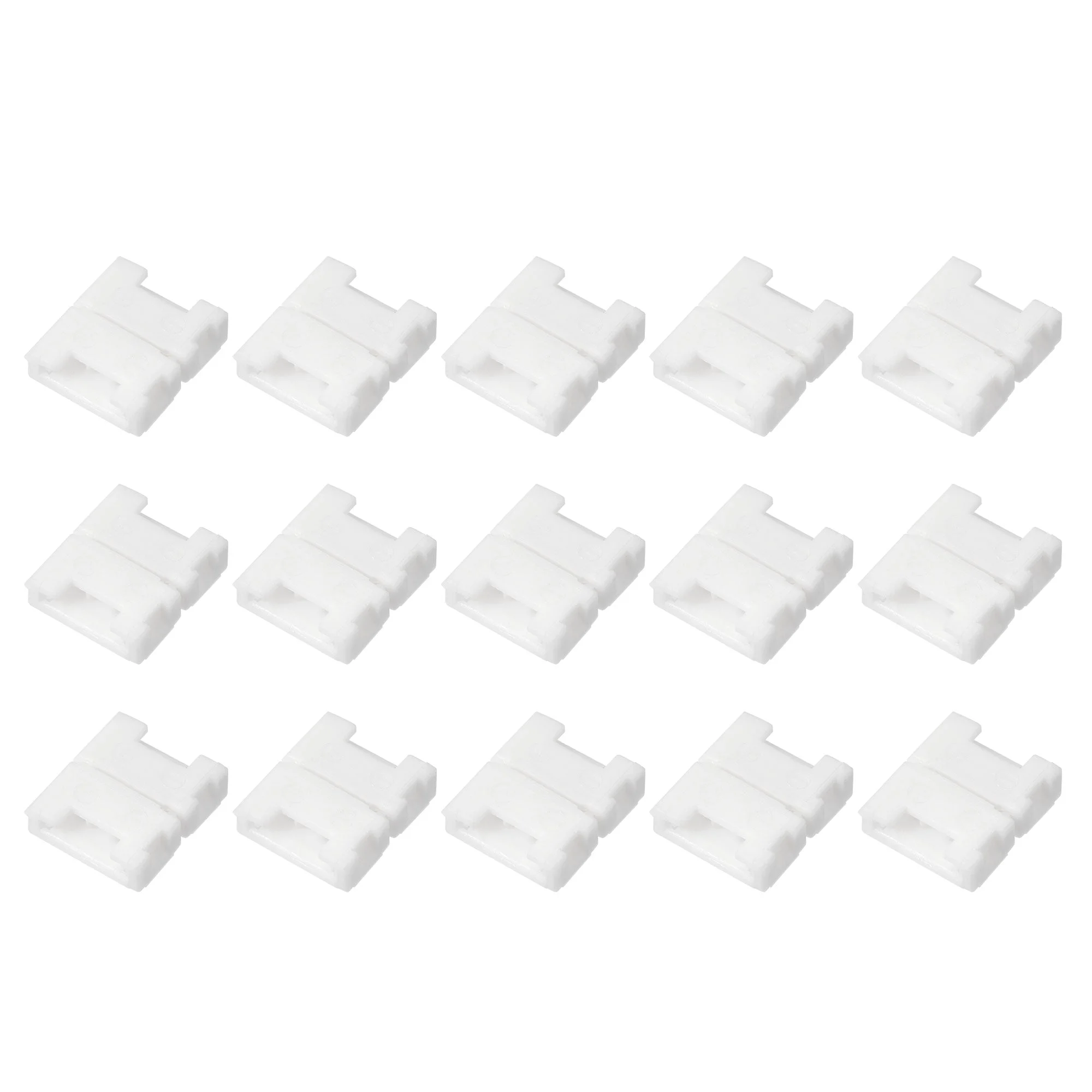 Uxcell 2 Pin 10mm Solderless Gapless Strip Light Connector for 5050 Single Color LED Strip Lights 15Pcs
