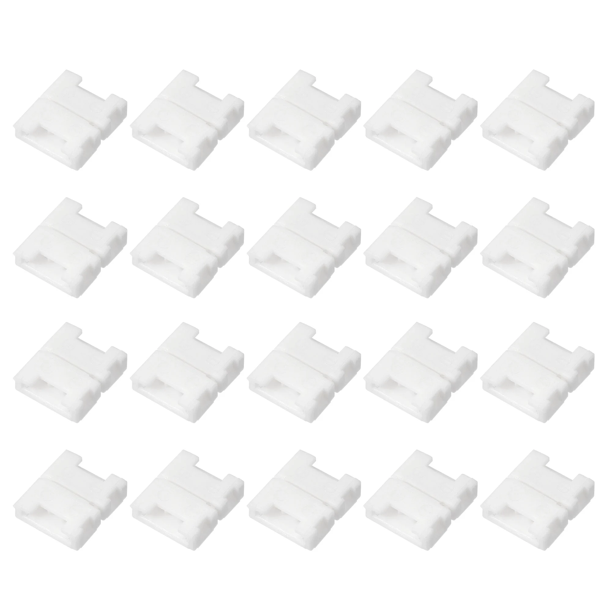 Uxcell 2 Pin 10mm Solderless Gapless Strip Light Connector for 5050 Single Color LED Strip Lights 20Pcs