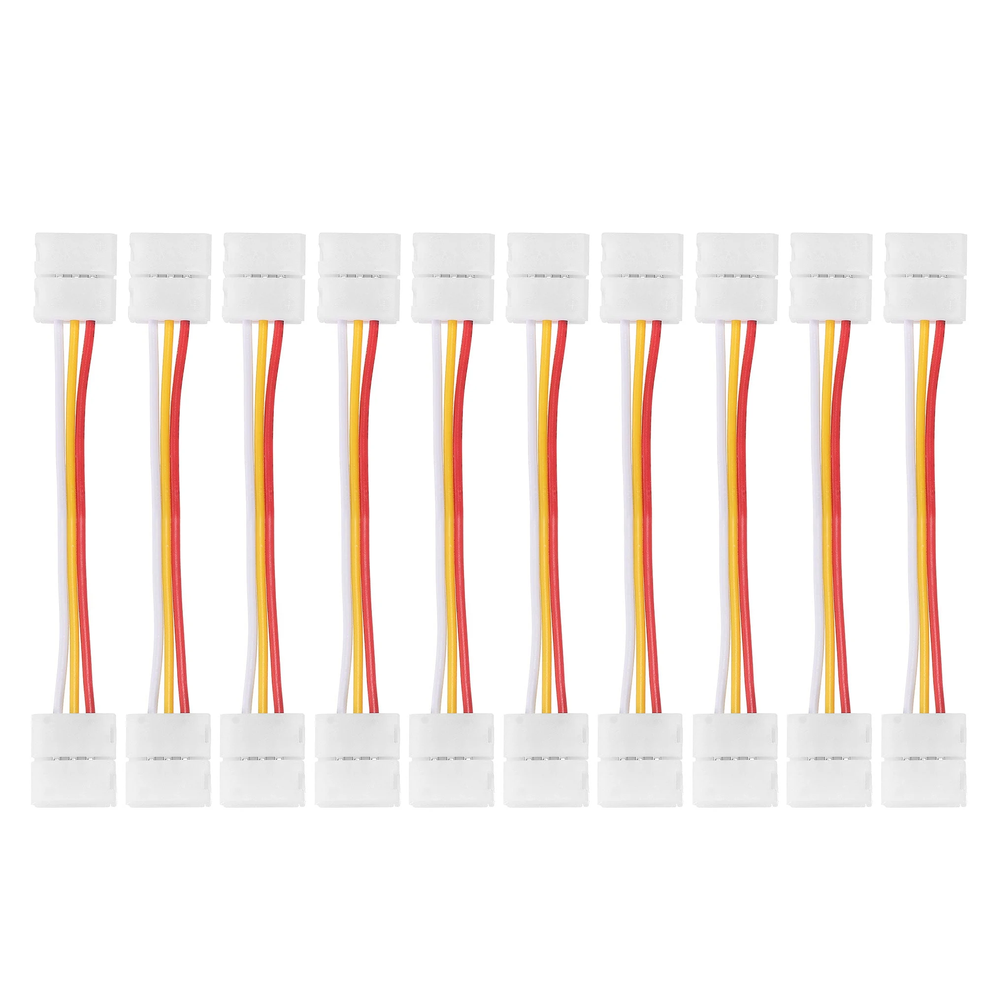 Uxcell 3 Pin 10mm Solderless LED Strip to Strip Jumper Cable 150mm Length 10Pcs