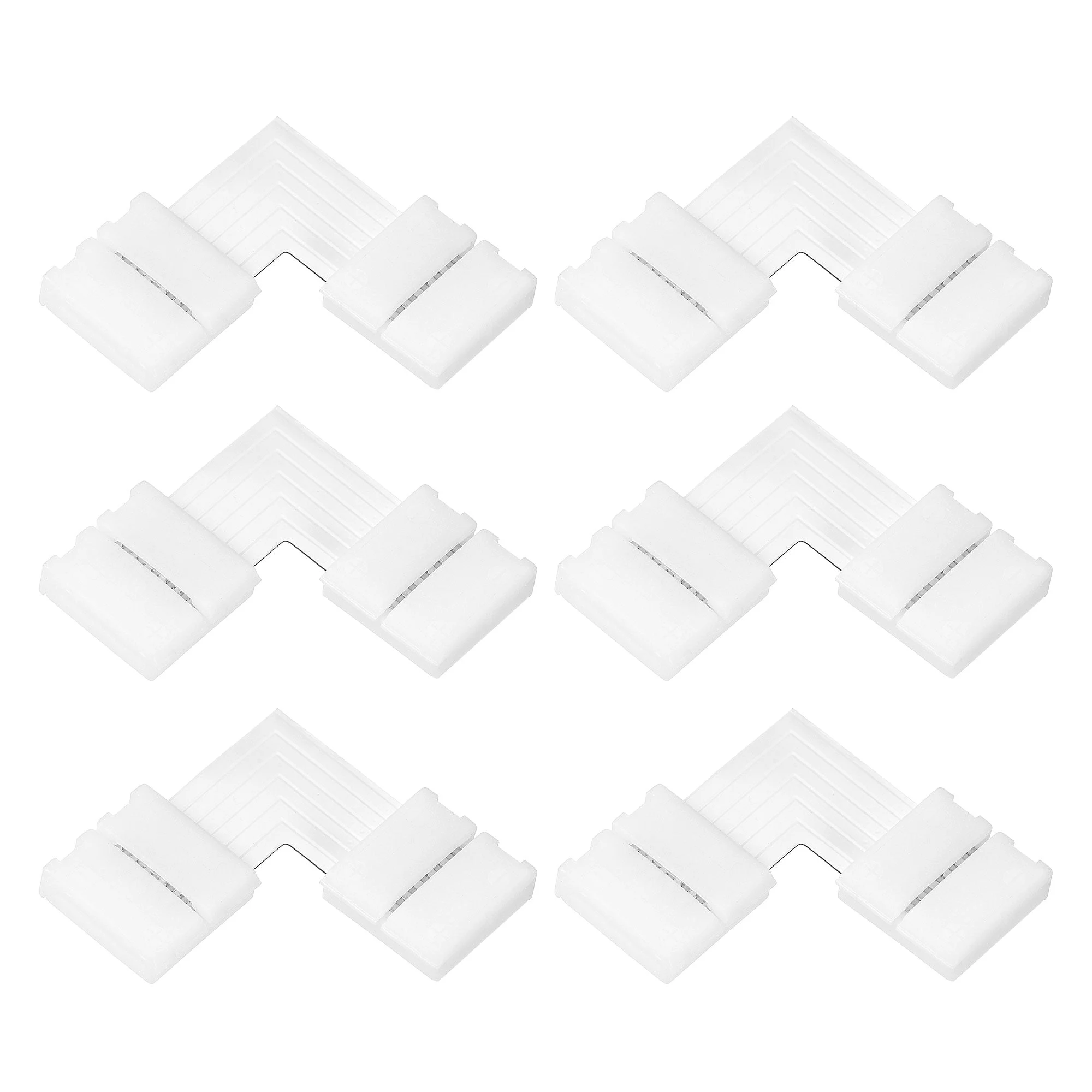 Uxcell 6 Pin 12mm 5050 LED Strip Light Solderless Gapless L Shape Connector White 6Pcs