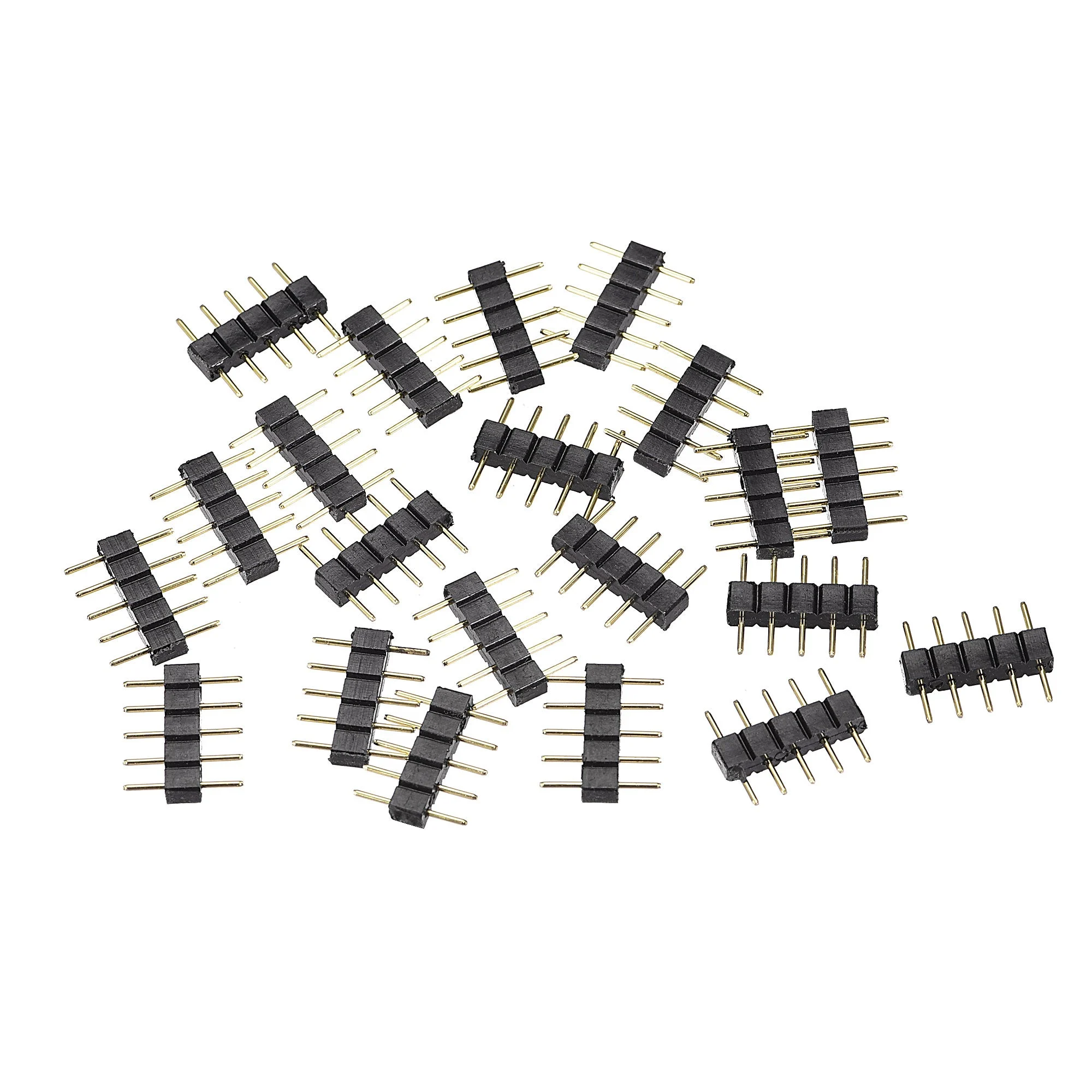 Uxcell 30Pcs 5 Pin Male to Male Plug Connector Black for Surface Mounted Devices
