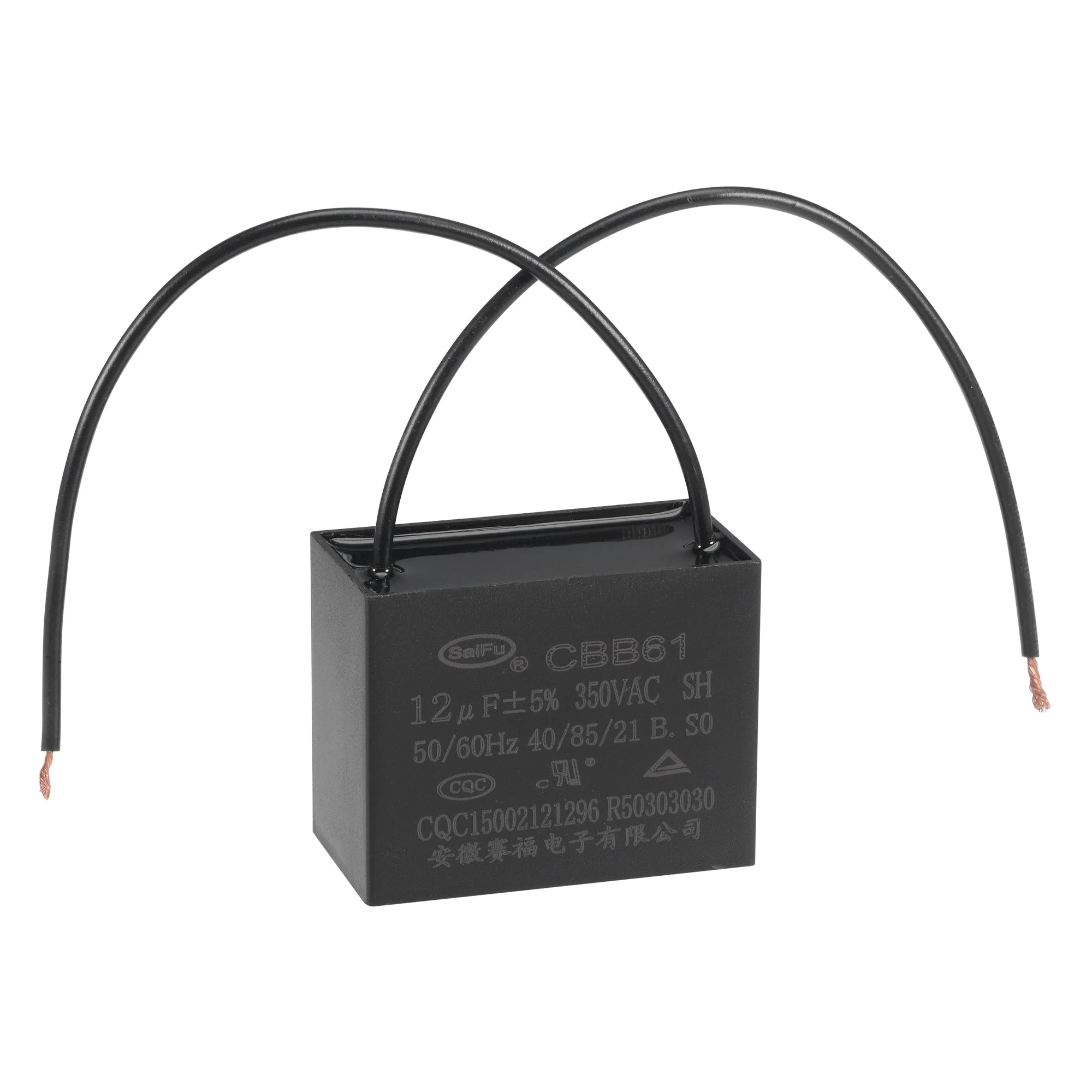 Ceiling Fan Capacitor CBB61 7uF 350V AC 2 Wires Metallized Polypropylene Film Capacitor 48x38x26mm for Electric Fan Pump Motor Generator