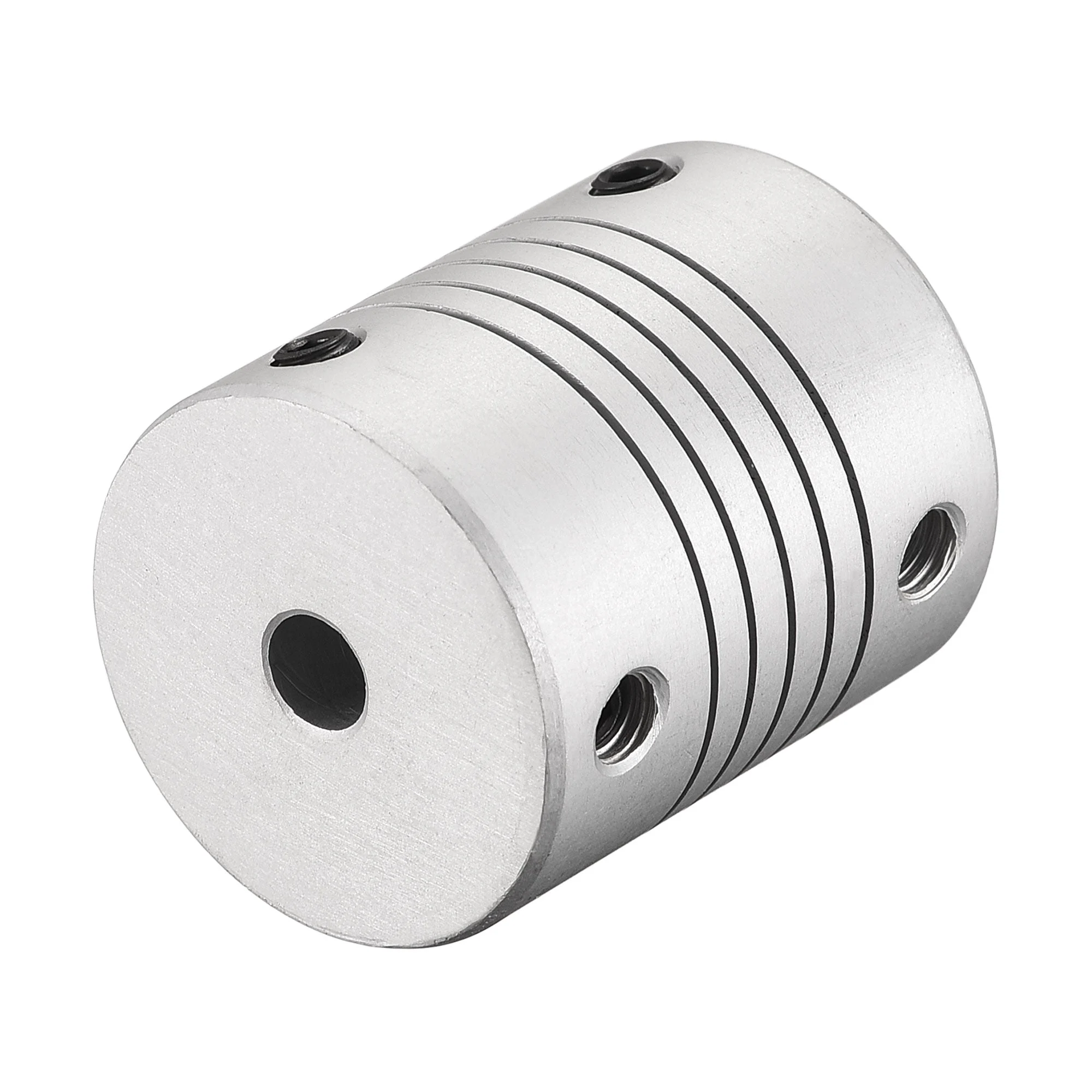 10mm to 5mm Aluminum Alloy Shaft Coupling Flexible Coupler L30xD25 Silver