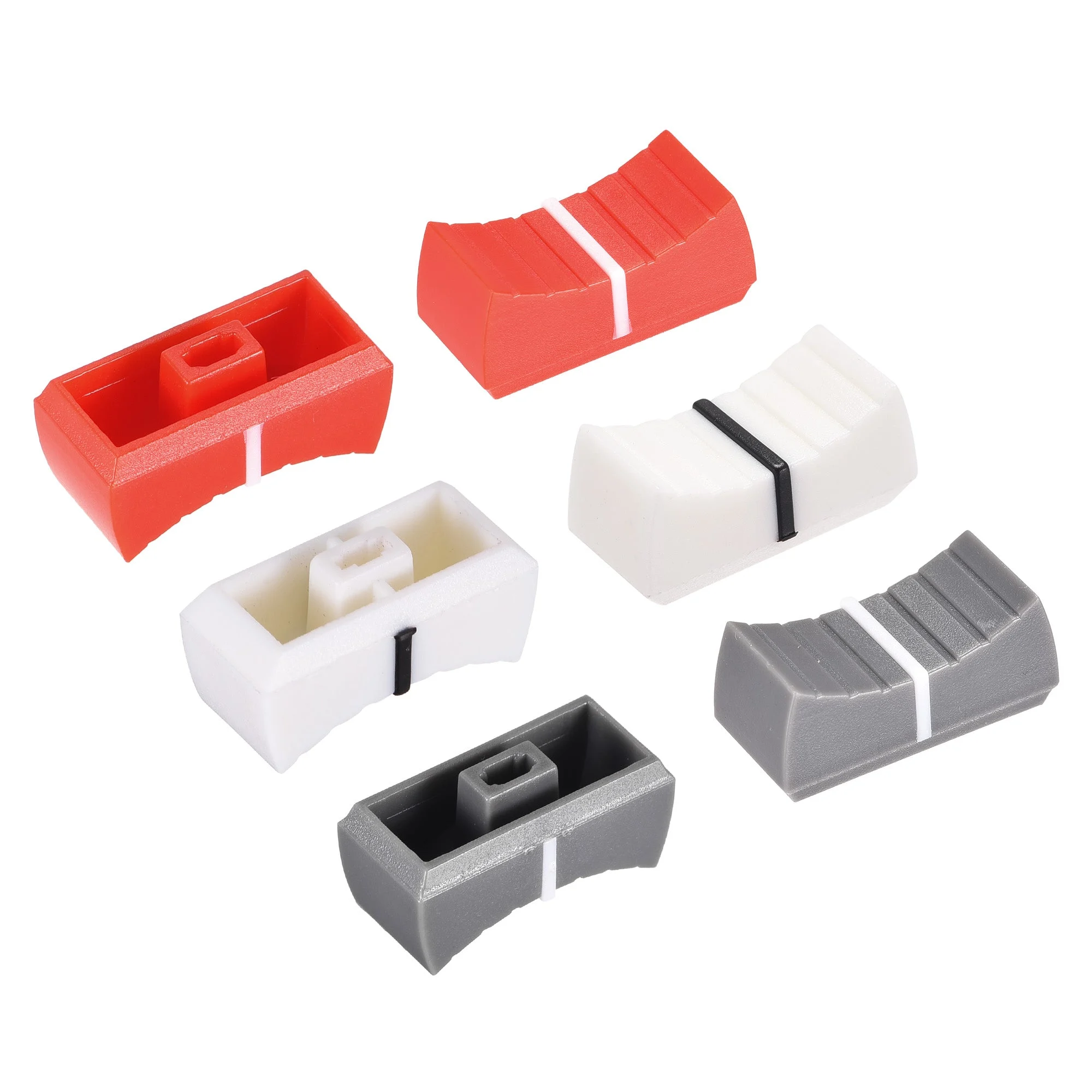 Straight Slide Potentiometer Push Knob Insert Shaft 4x2mm Grey White Red 15pcs