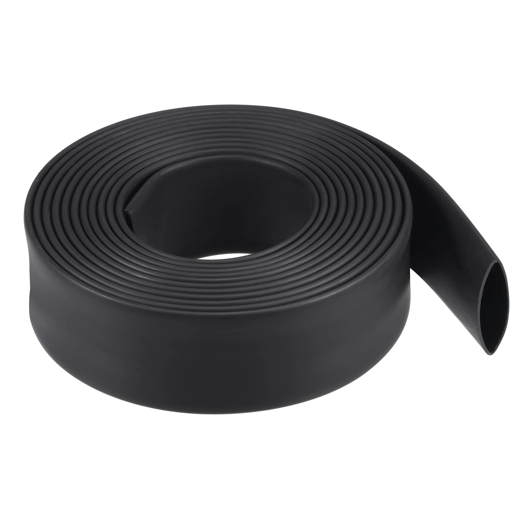 Heat Shrink Tubing 20mm Dia 34mm Flat 4:1 Cable Sleeve for Data Cable 10ft Black