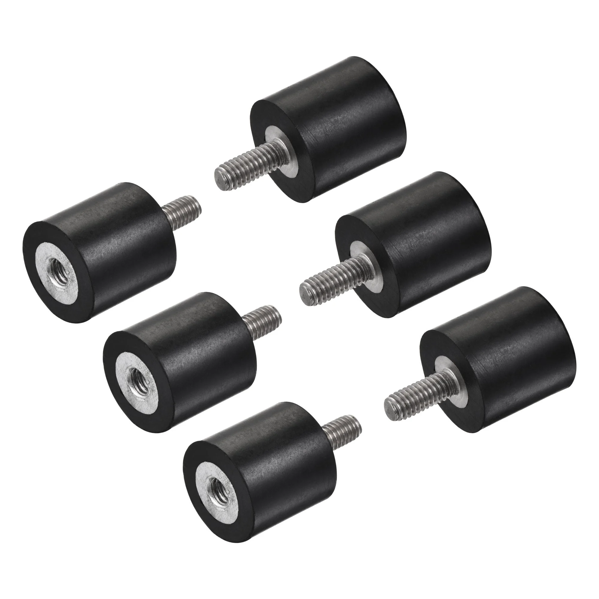 M4 Rubber Mounts, 6pcs Male/Female Vibration Isolator Shock Absorber, for Garage Motor Air Compressor Car Boat Bobbins, D15mmxH15mm