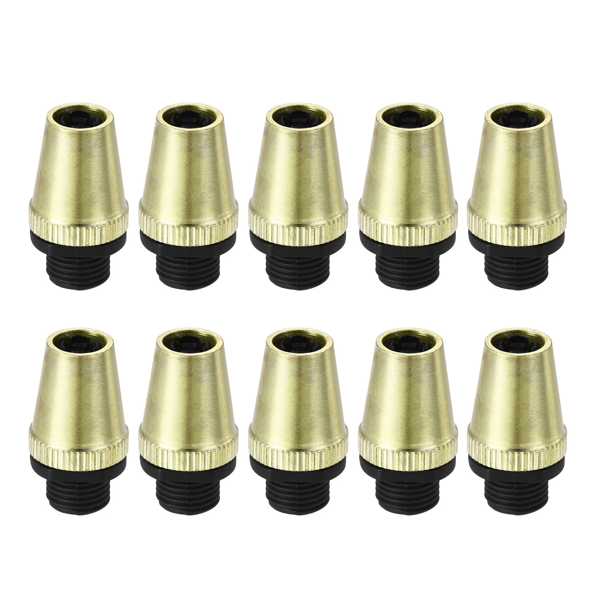 Uxcell Cable Glands Strain Relief Cord Grips Metal Gold Tone 10Pcs for Wiring Hanging Light Ceiling Pendant Lamp