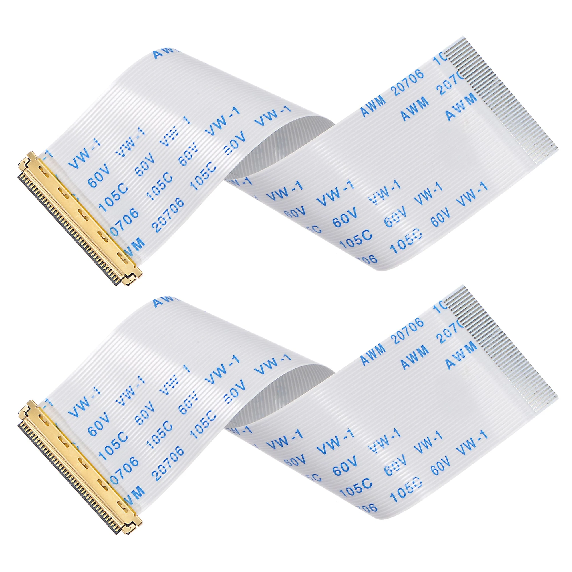 FFC Cable 0.5mm Pitch 40 Pin 100mm Flat Ribbon Cable for LCD Screen a Type 2pcs