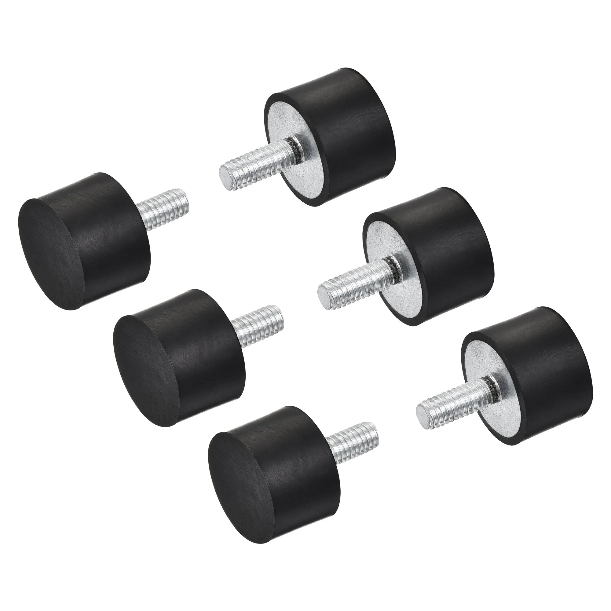 M4 Rubber Mounts, 6pcs Male Thread Shock Absorber, D15mmxH10mm