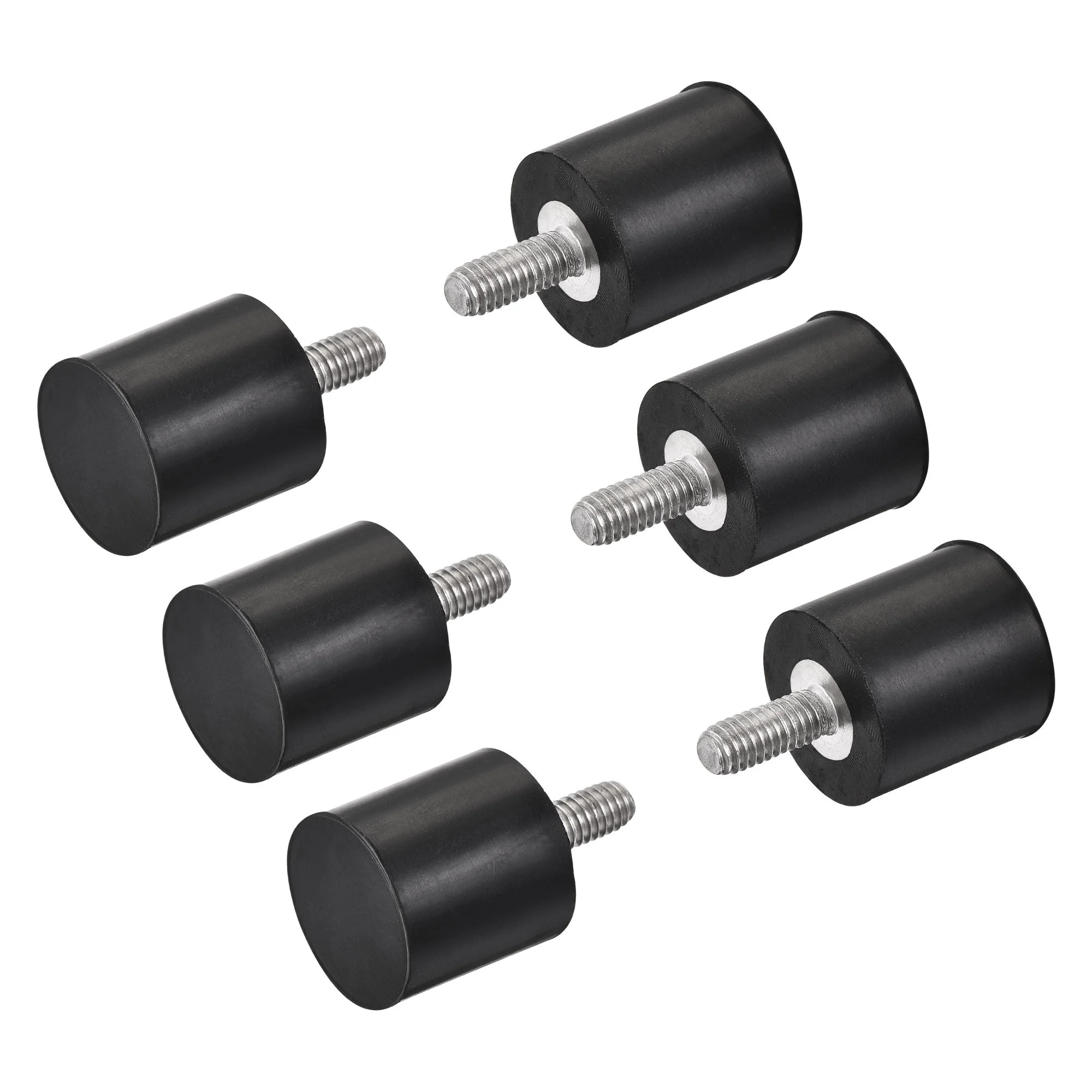 M4 Rubber Mounts, 6pcs Male Thread Shock Absorber, D15mmxH15mm