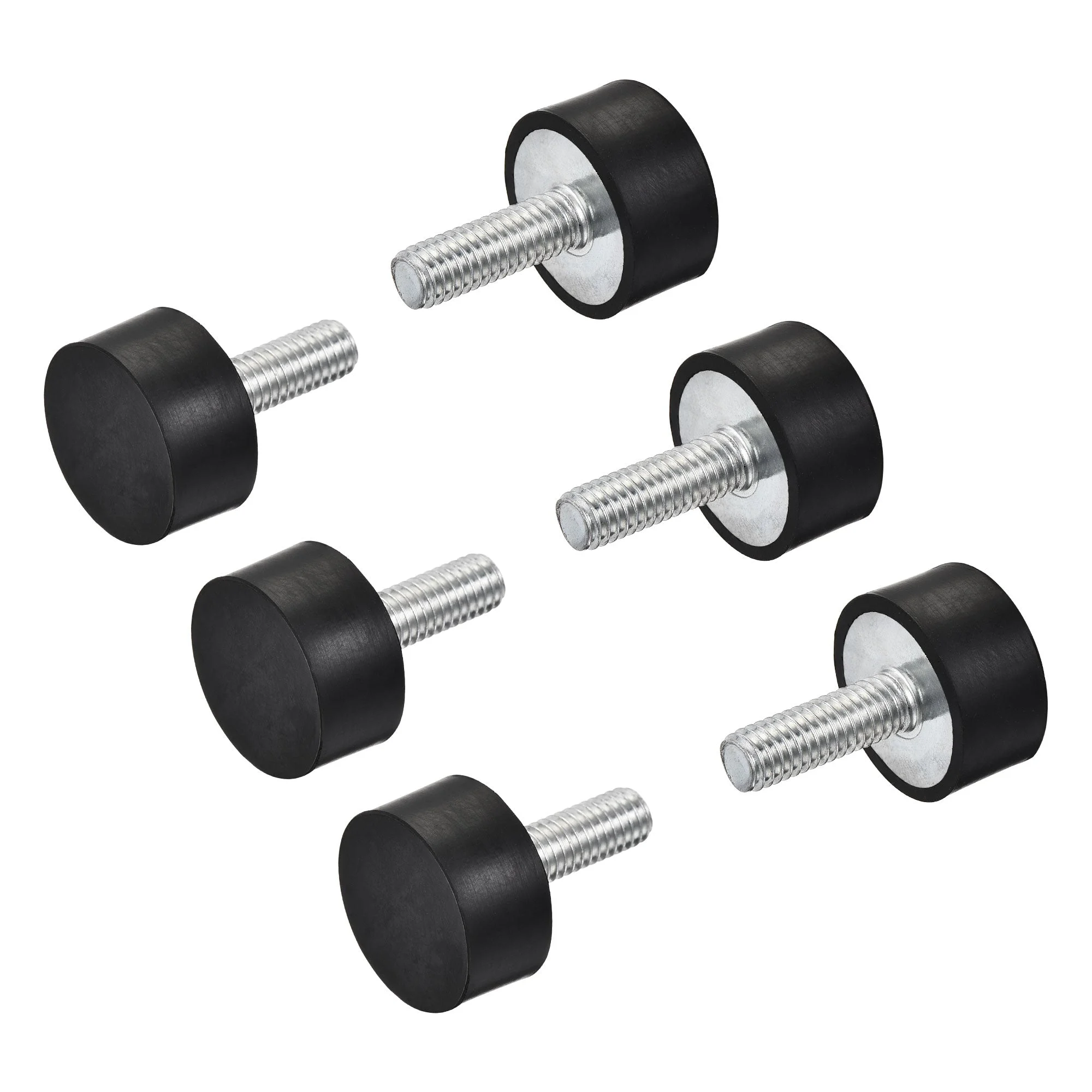 M6 Rubber Mounts, 6pcs Male Thread Shock Absorber, D20mmxH10mm