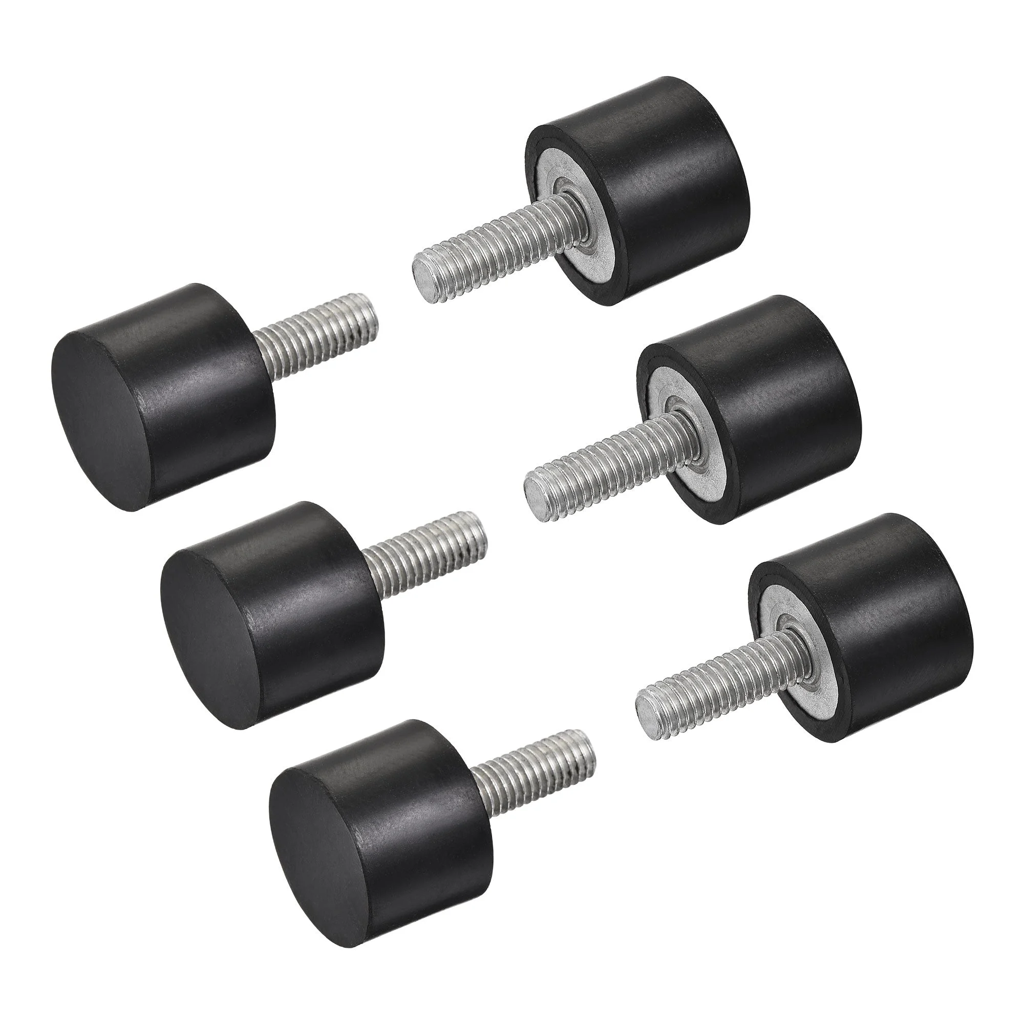 M6 Rubber Mounts, 6pcs Male Thread Shock Absorber, D20mmxH15mm