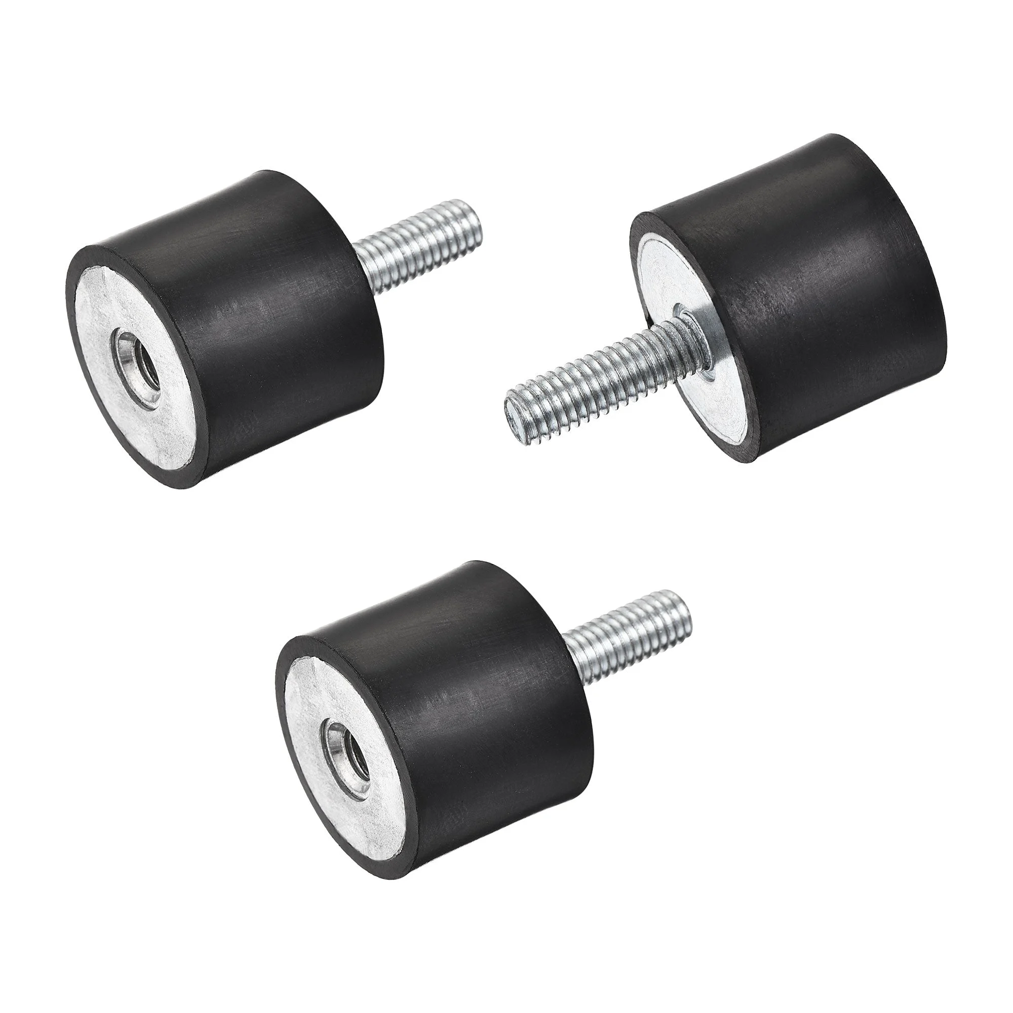 M6 Rubber Mounts, 3pcs Male/Female Vibration Isolator Shock Absorber, for Garage Motor Air Compressor Car Boat Bobbins, D25mmxH20mm