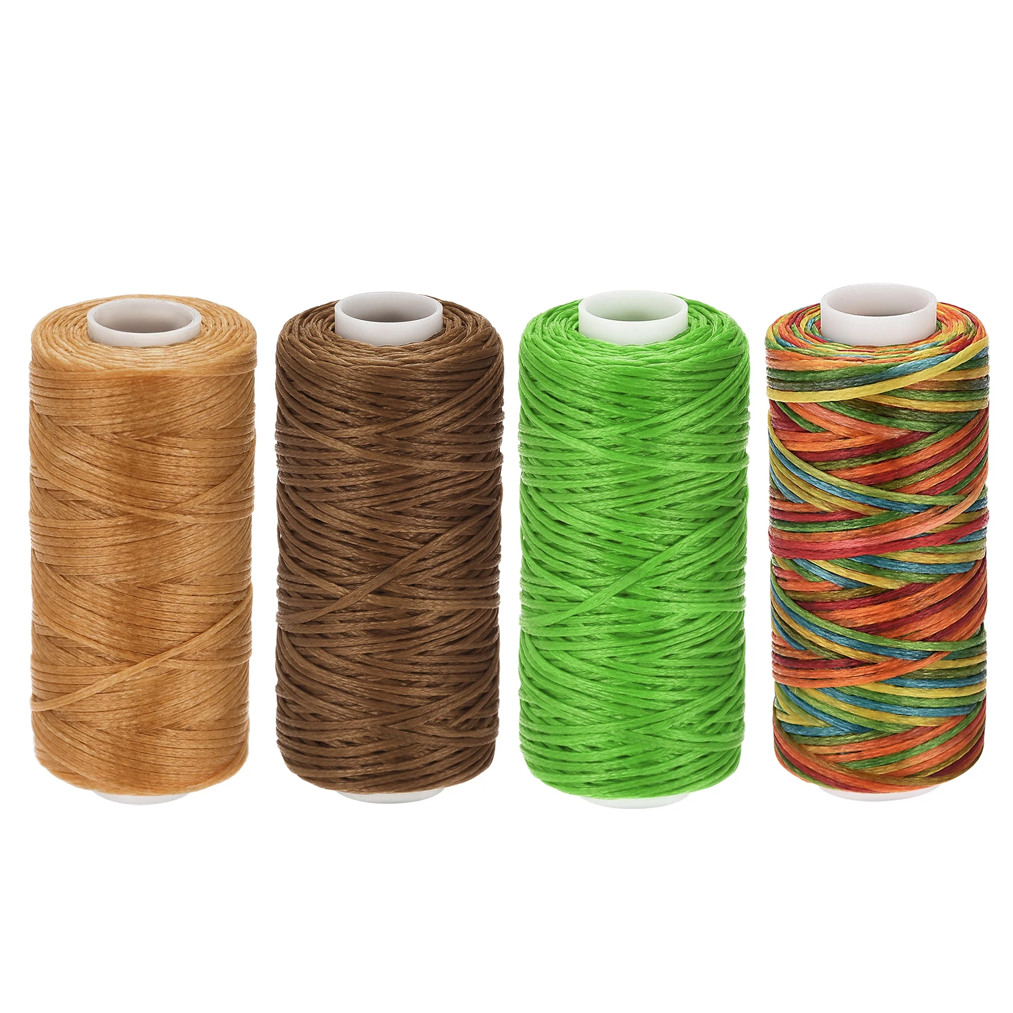 Leather Sewing Thread Set 55 Yards 150D/0.8mm Polyester Waxed Cords for Hand Stitching (Multicolor, 4pcs)