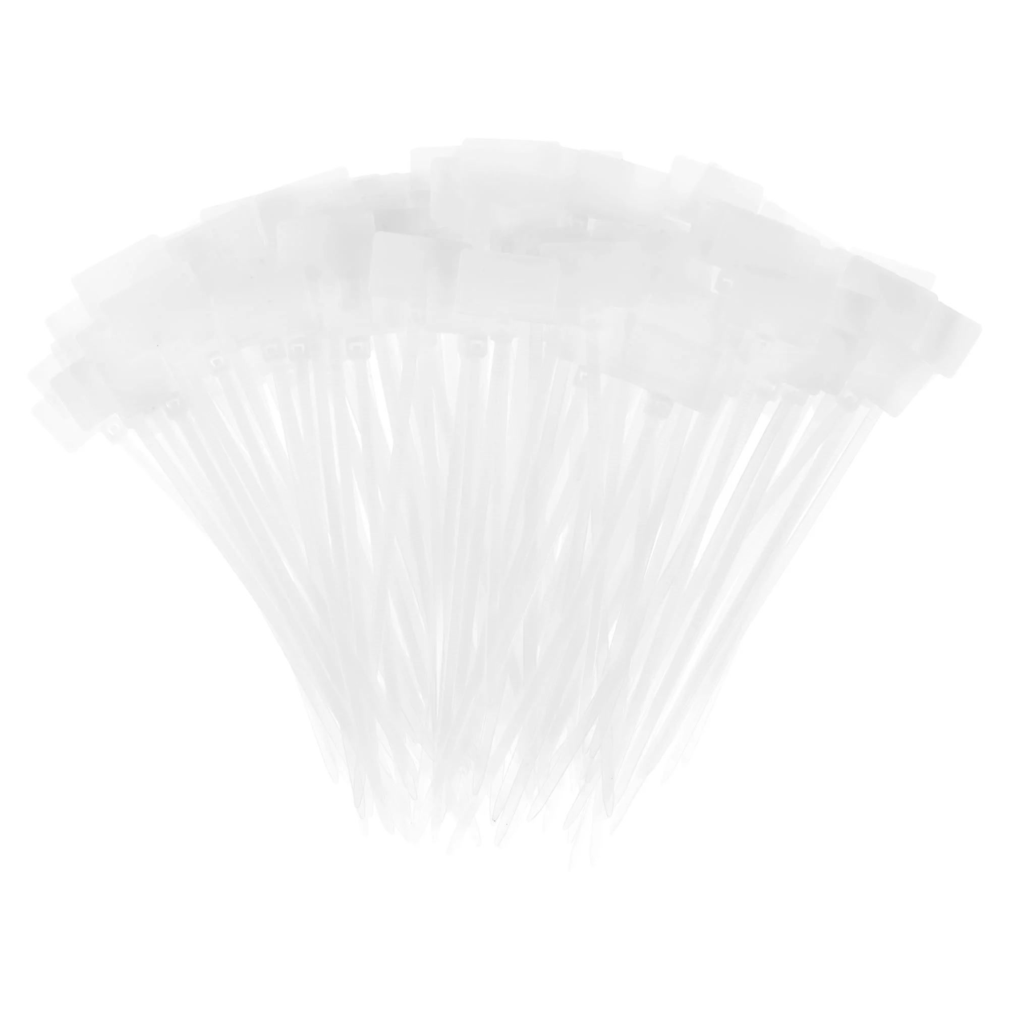 300pcs Nylon Cable Ties Tags Label Marker Self-Locking for Marking Organizing 100mm White