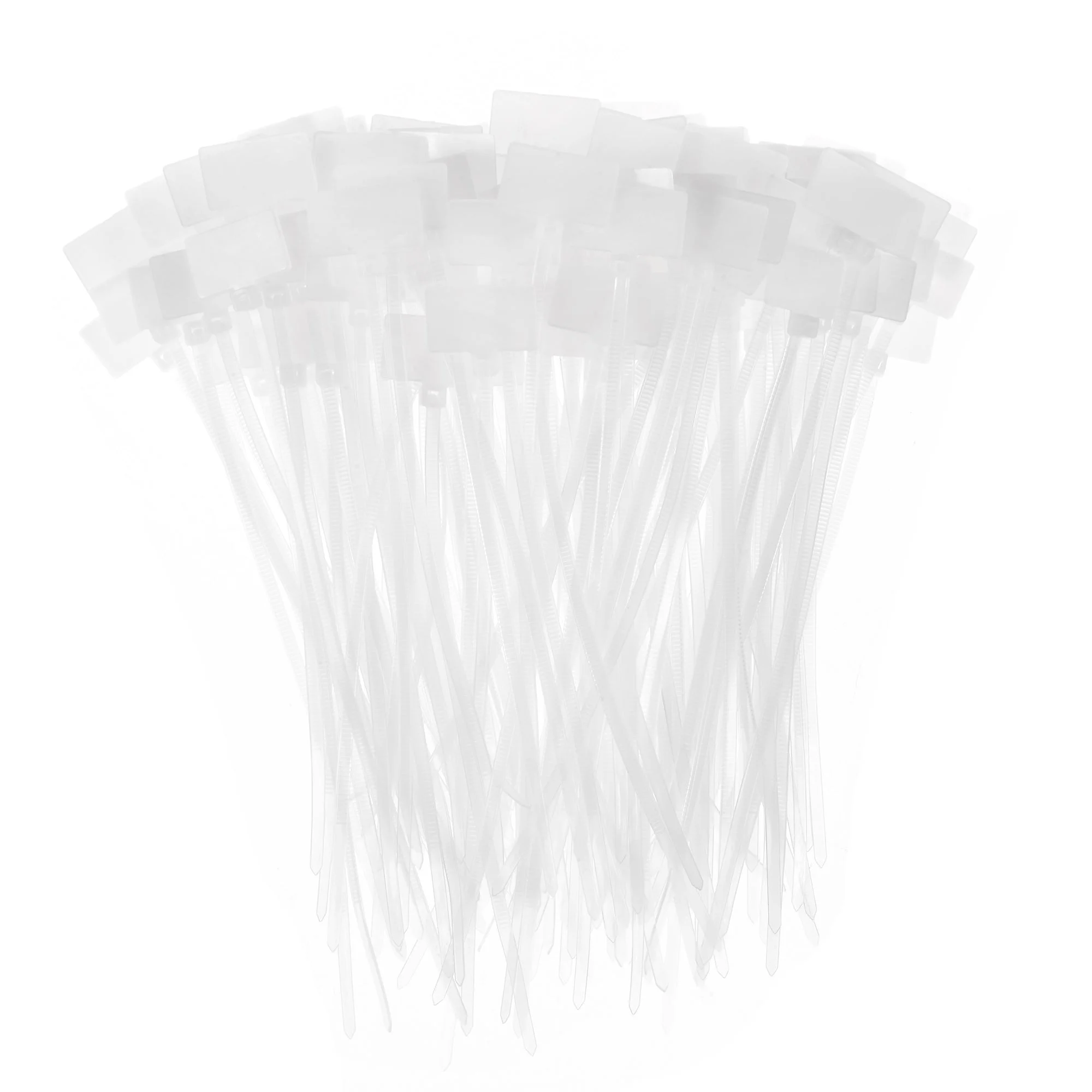 300pcs Nylon Cable Ties Tags Label Marker Self-Locking for Marking Organizing 150mm White