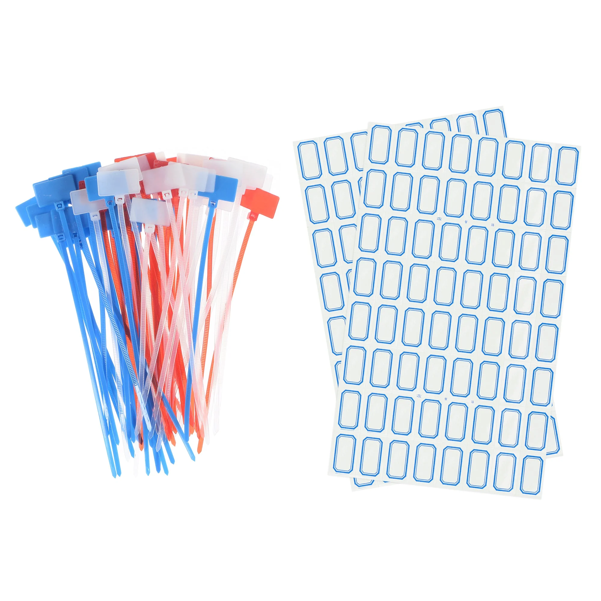 60pcs Nylon Cable Ties Tags Label Marker Self-Locking for Marking Organizing 3 Colors
