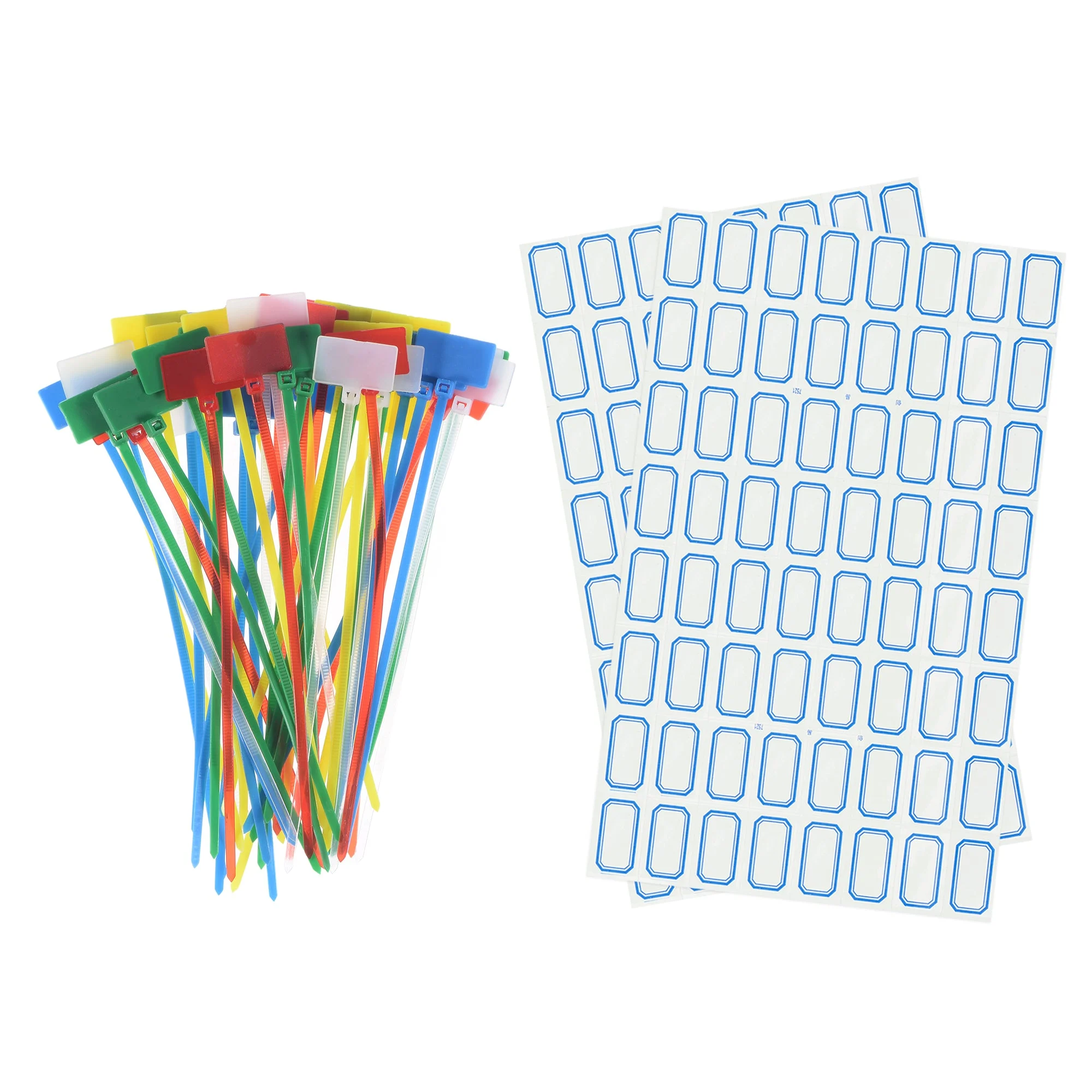 50pcs Nylon Cable Ties Tags Label Marker Self-Locking for Marking Organizing White/Red/Green/Blue/Yellow