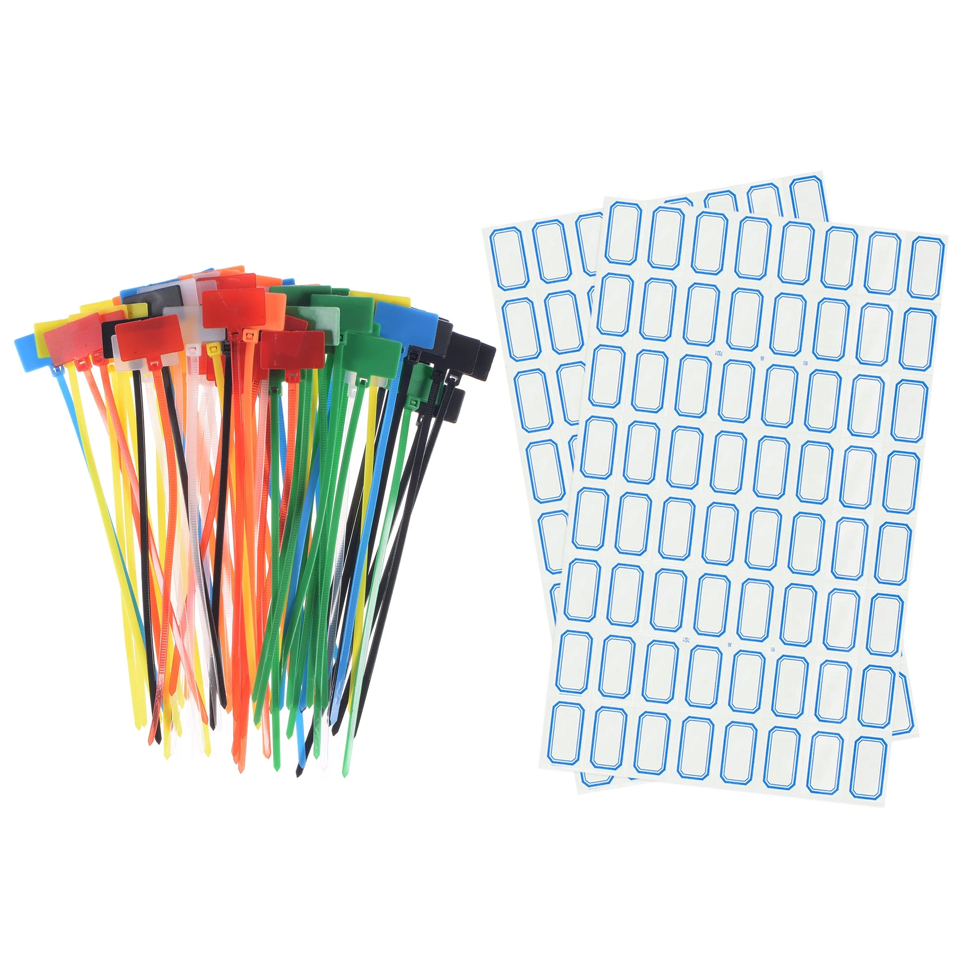 70pcs Nylon Cable Ties Tags Label Marker Self-Locking for Marking Organizing 7 Colors